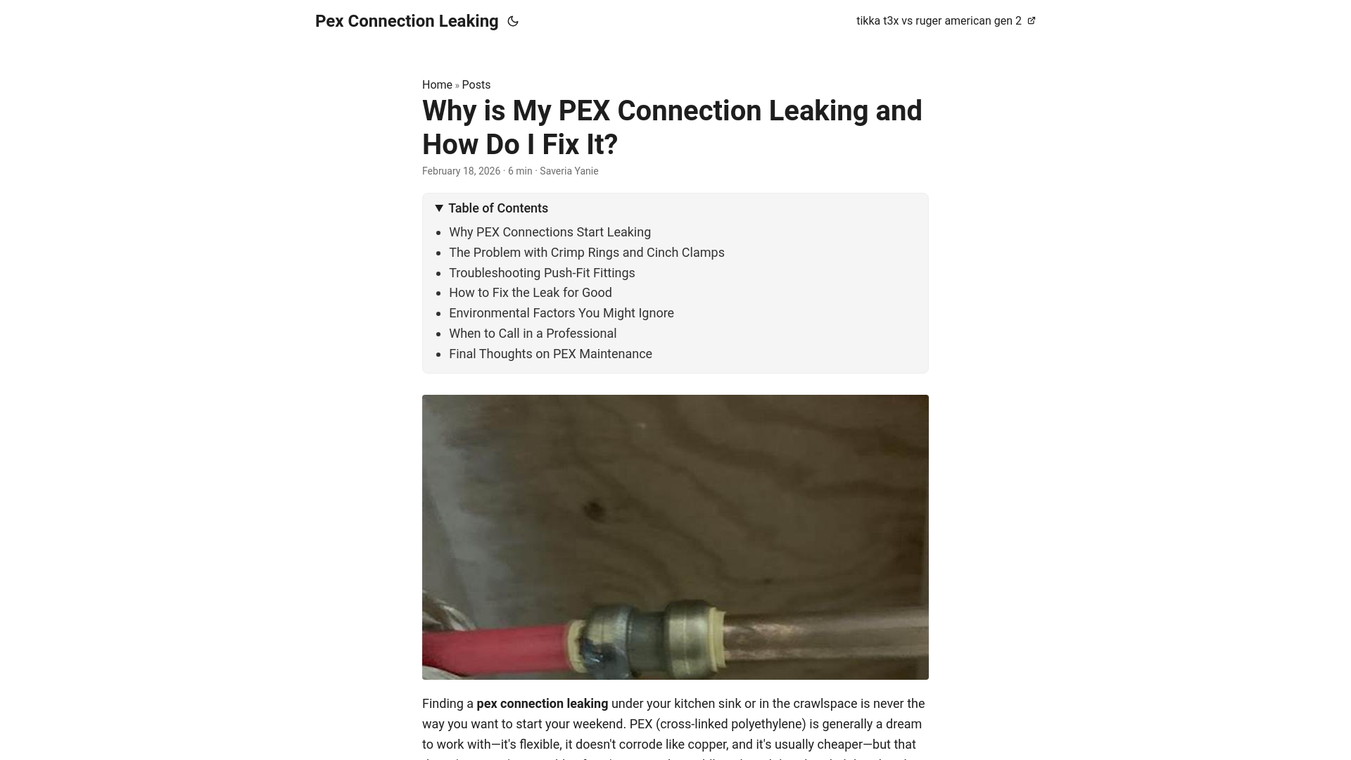website screenshot of https://pex-connection-leaking.pages.dev/