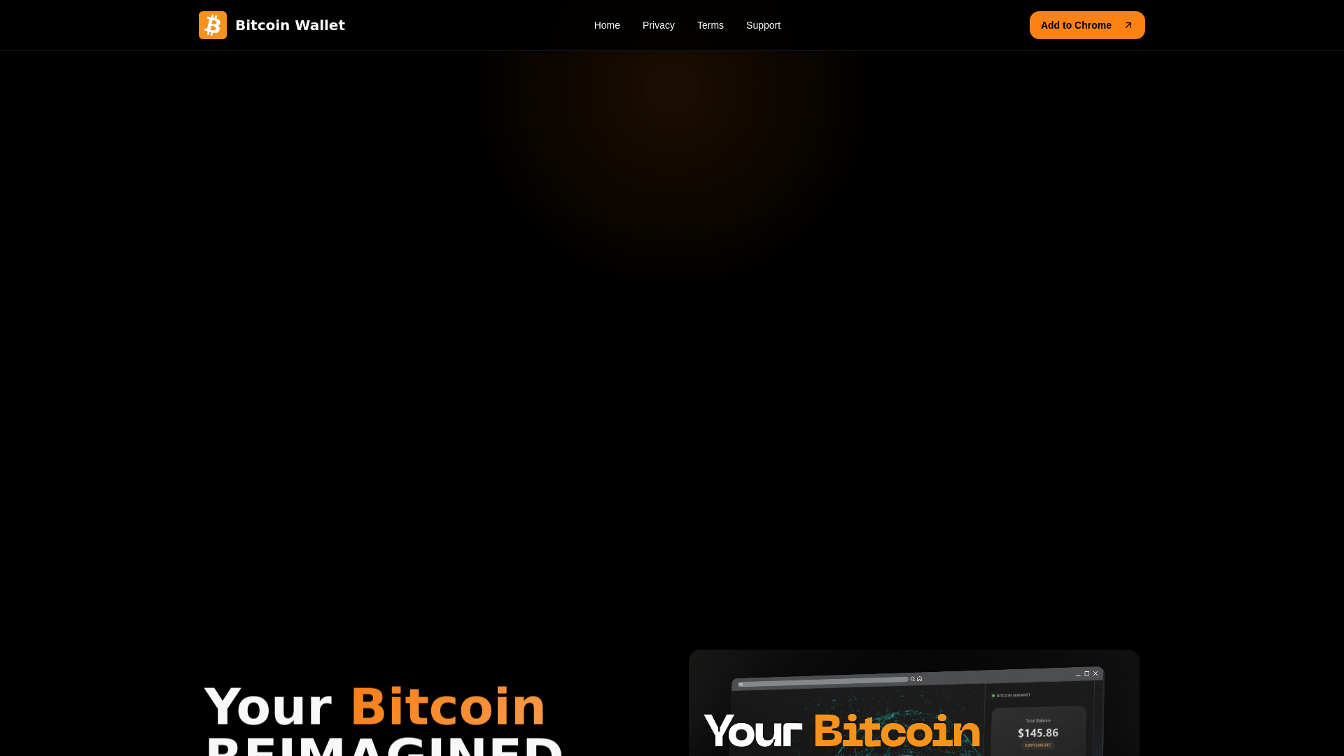 website screenshot of https://bitcoinwalletextension.com