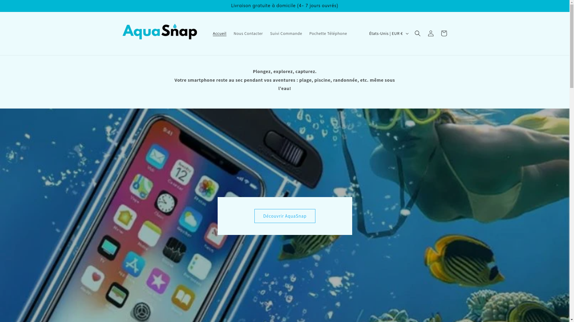 website screenshot of https://aquasnap.fr/