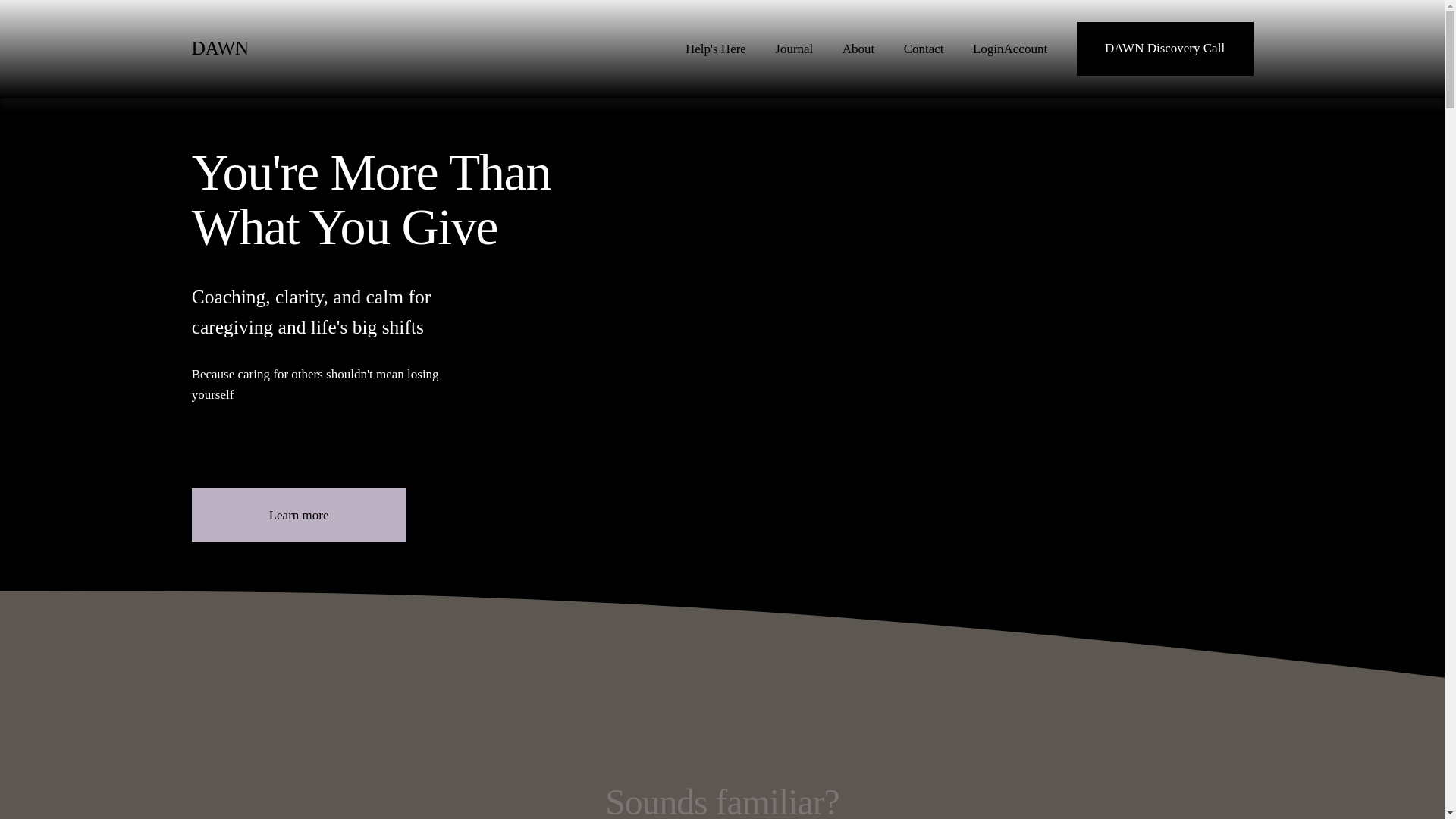 website screenshot of https://dawnand.com/