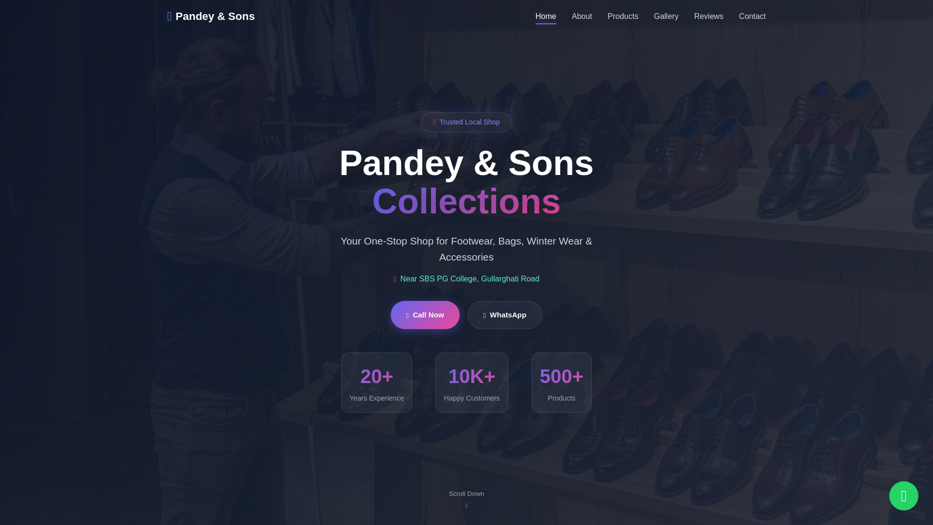 website screenshot of https://pandey-sons.pages.dev/