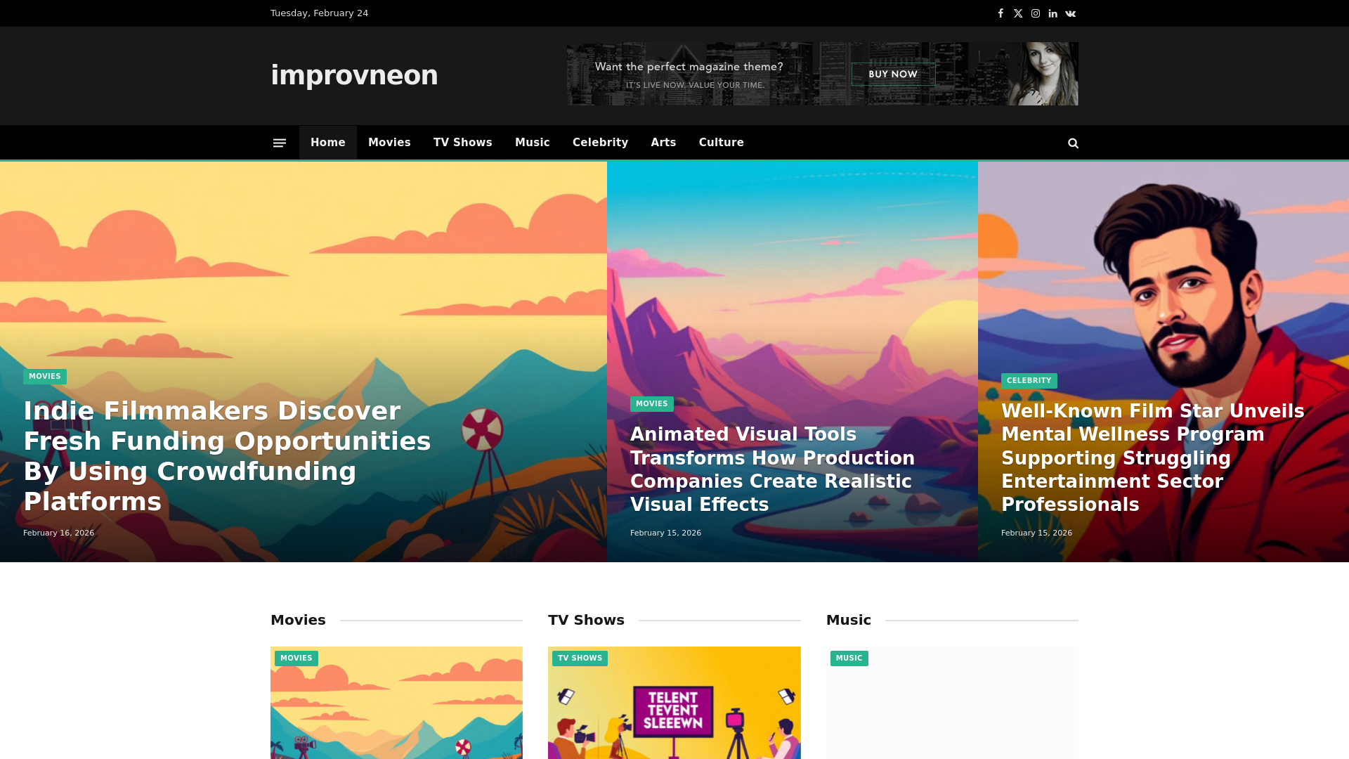 website screenshot of https://improvneon.co.uk/