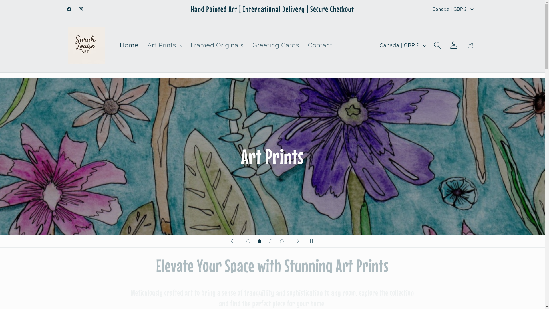 website screenshot of https://sarahlouise-art.com/