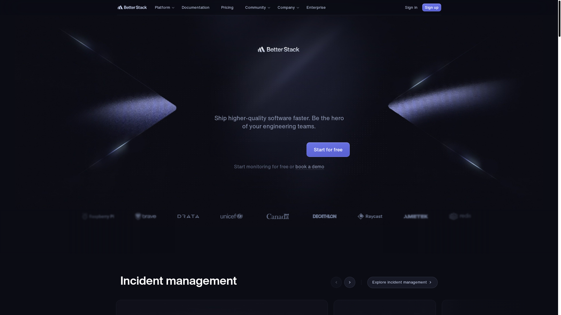 website screenshot of https://betterstackdata.com