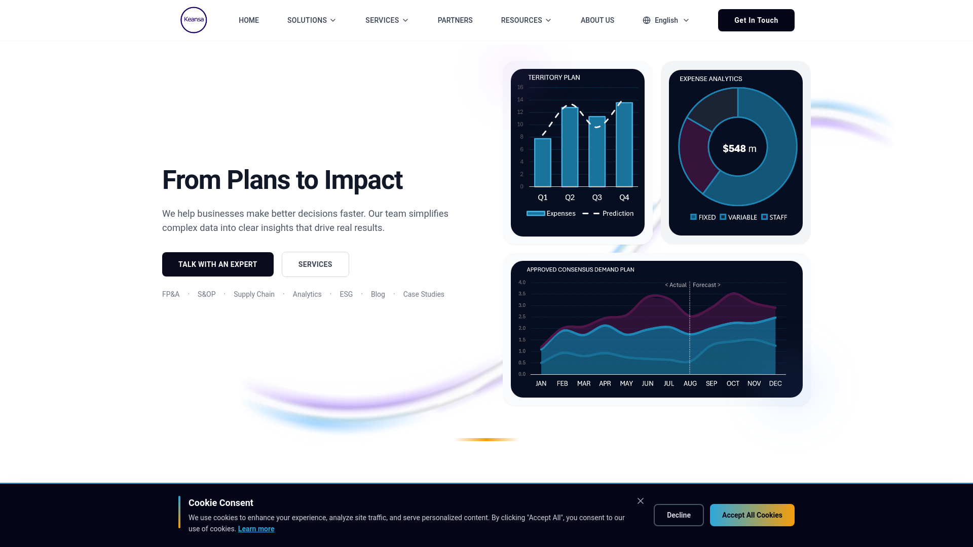 website screenshot of https://www.keansa.com/