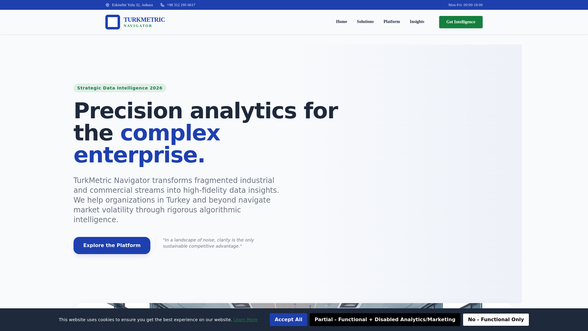 website screenshot of https://turkmetricnavigator.digital/