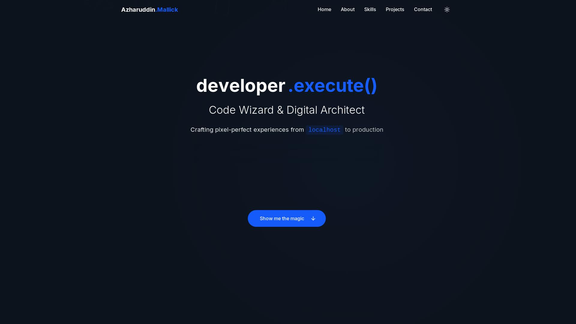website screenshot of https://azharuddinmallick.in/