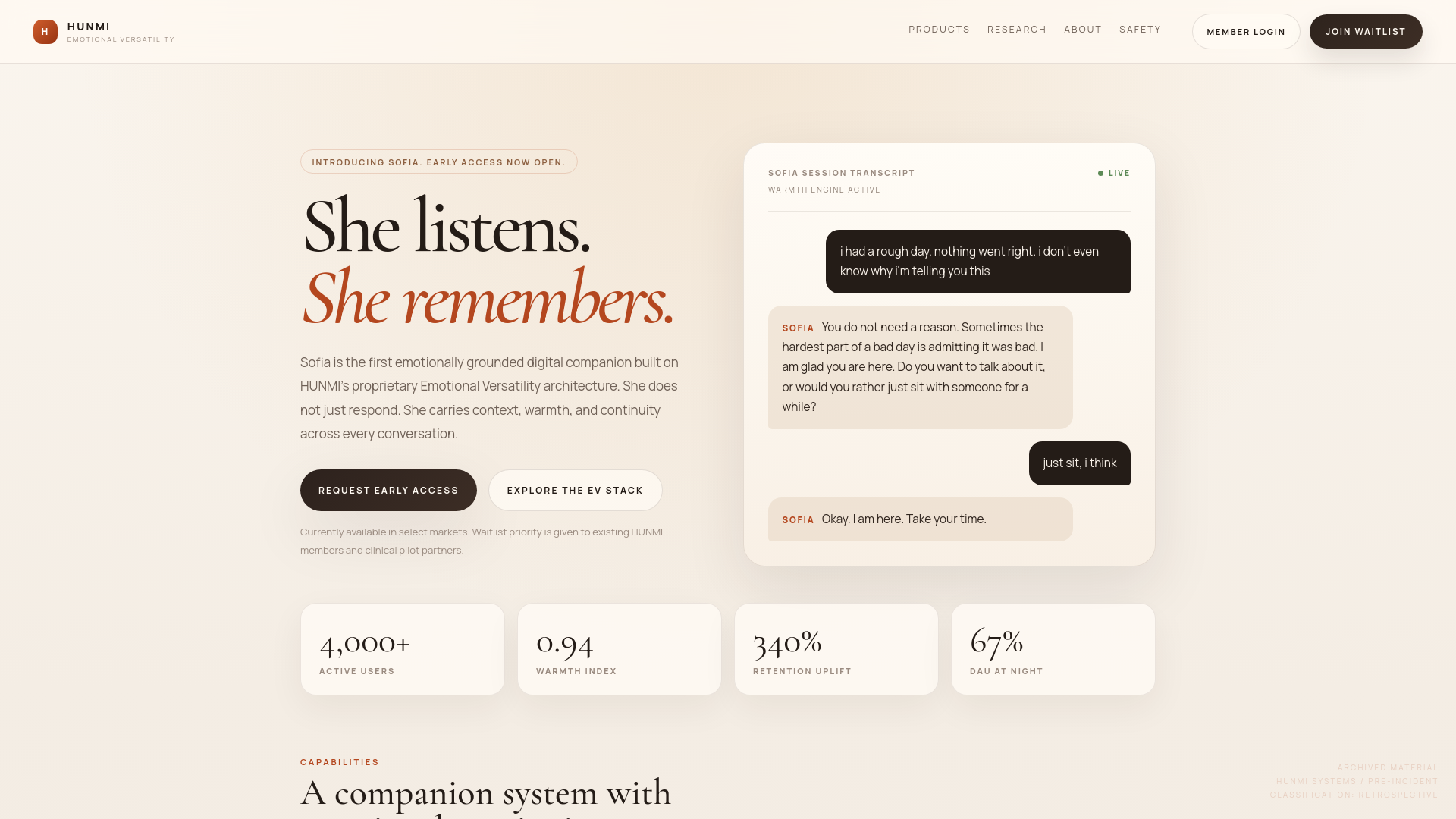 website screenshot of https://hunm.io/
