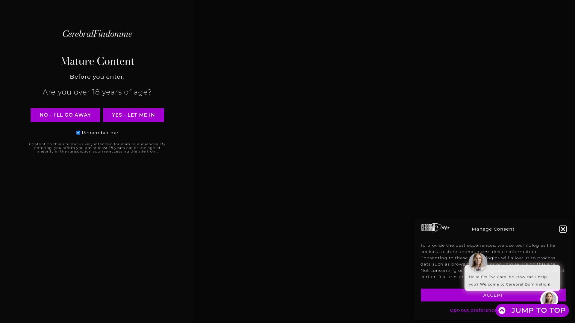 website screenshot of https://cerebraldomination.com/
