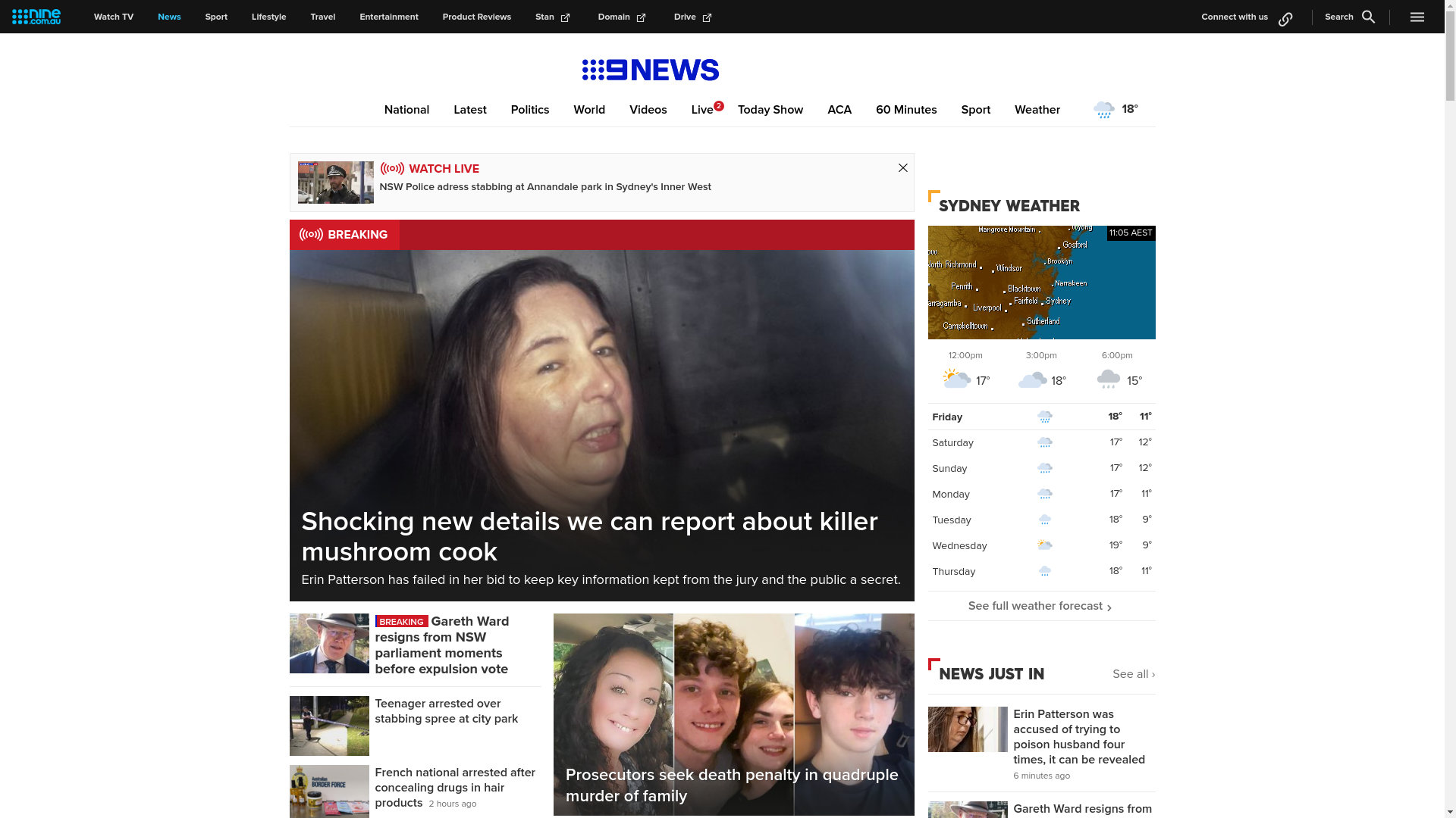website screenshot of https://9news.com.au/