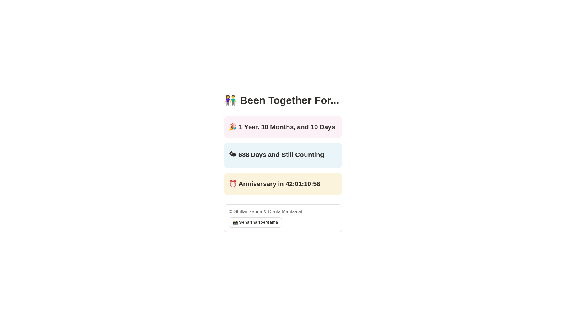 website screenshot of https://sehariharibersama.fun/