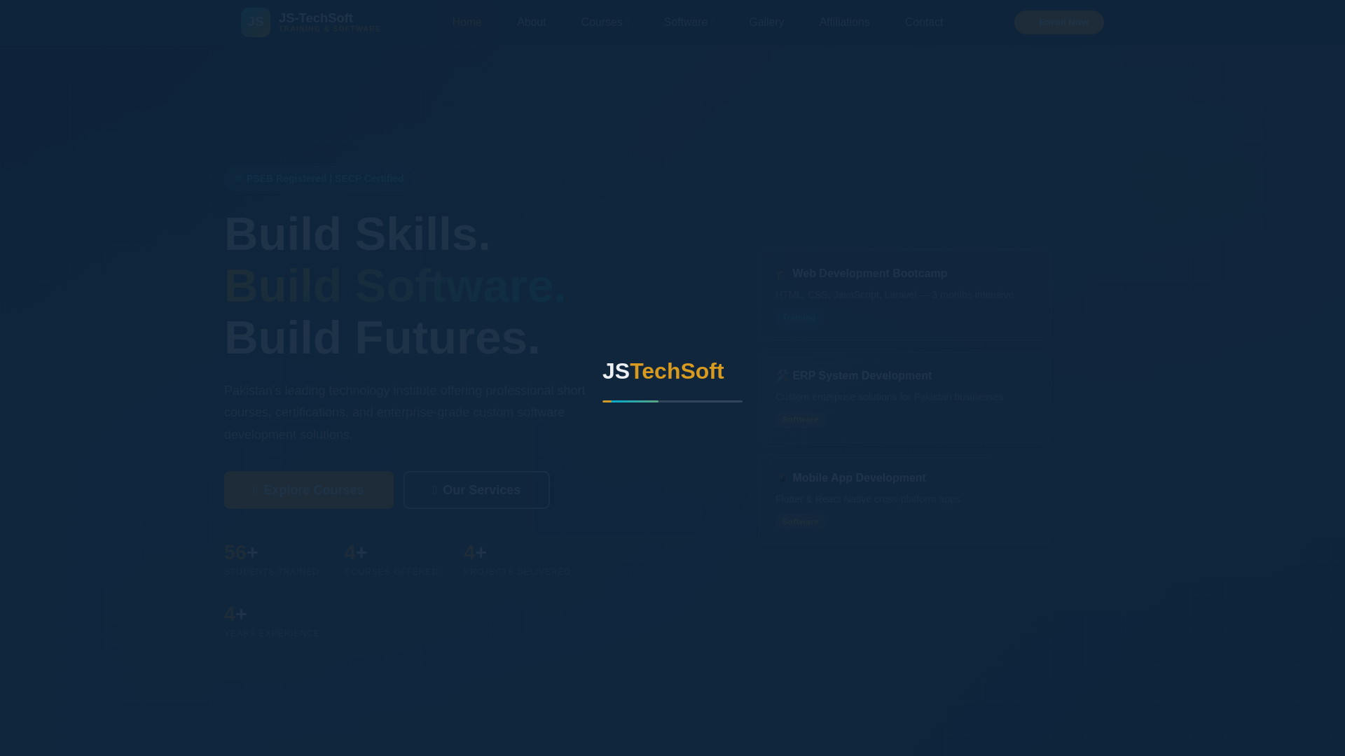 website screenshot of https://js-techsoft.com/