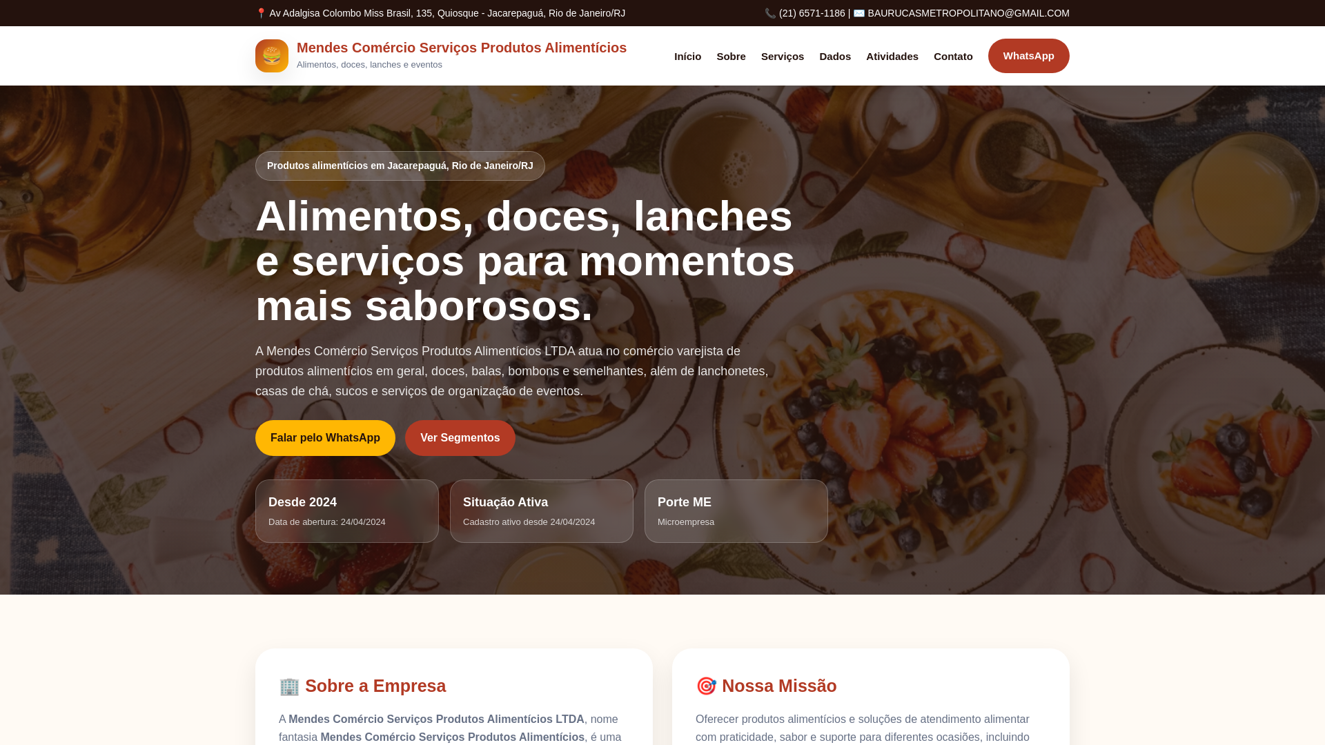 website screenshot of https://mendescomercioprodutos.pages.dev/