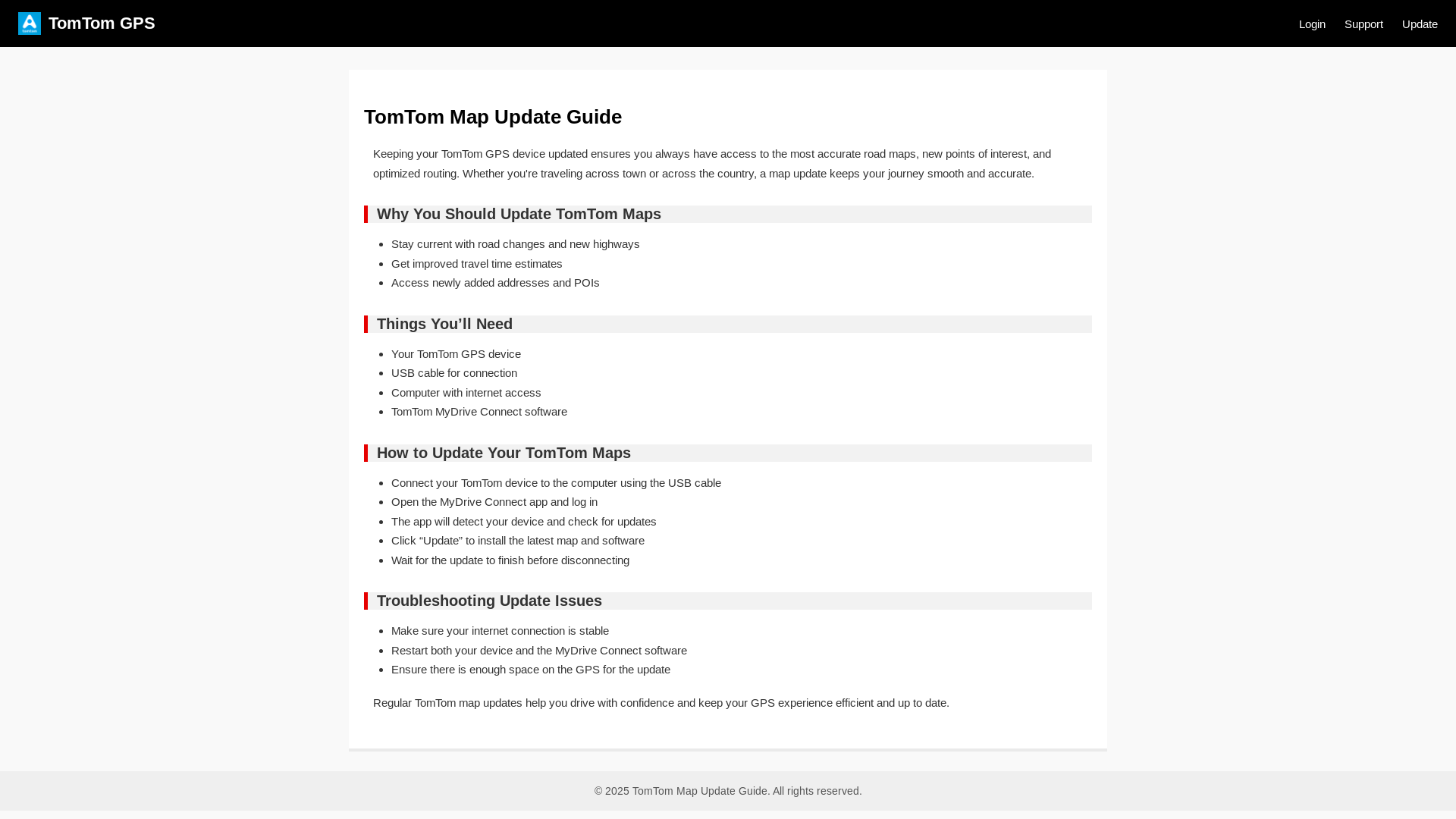 website screenshot of https://tomtom-update.pages.dev/