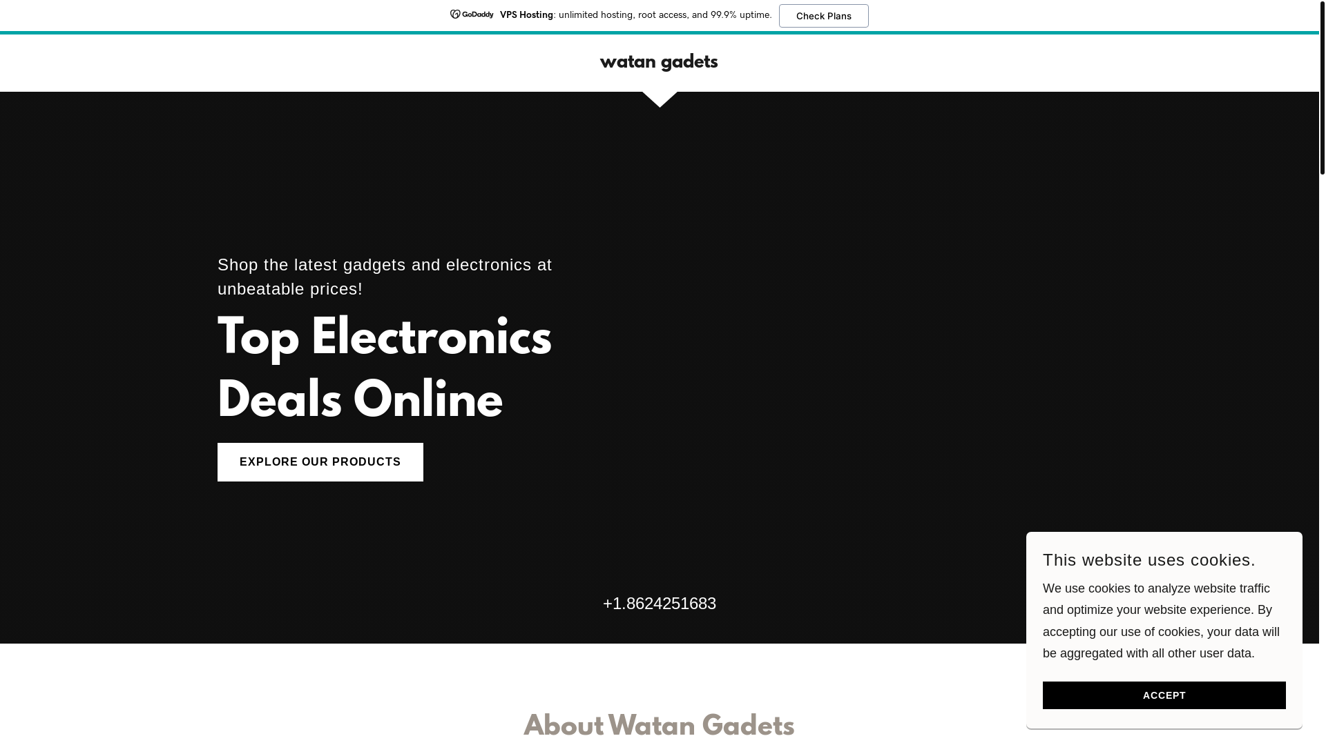 website screenshot of https://watangadets.com/