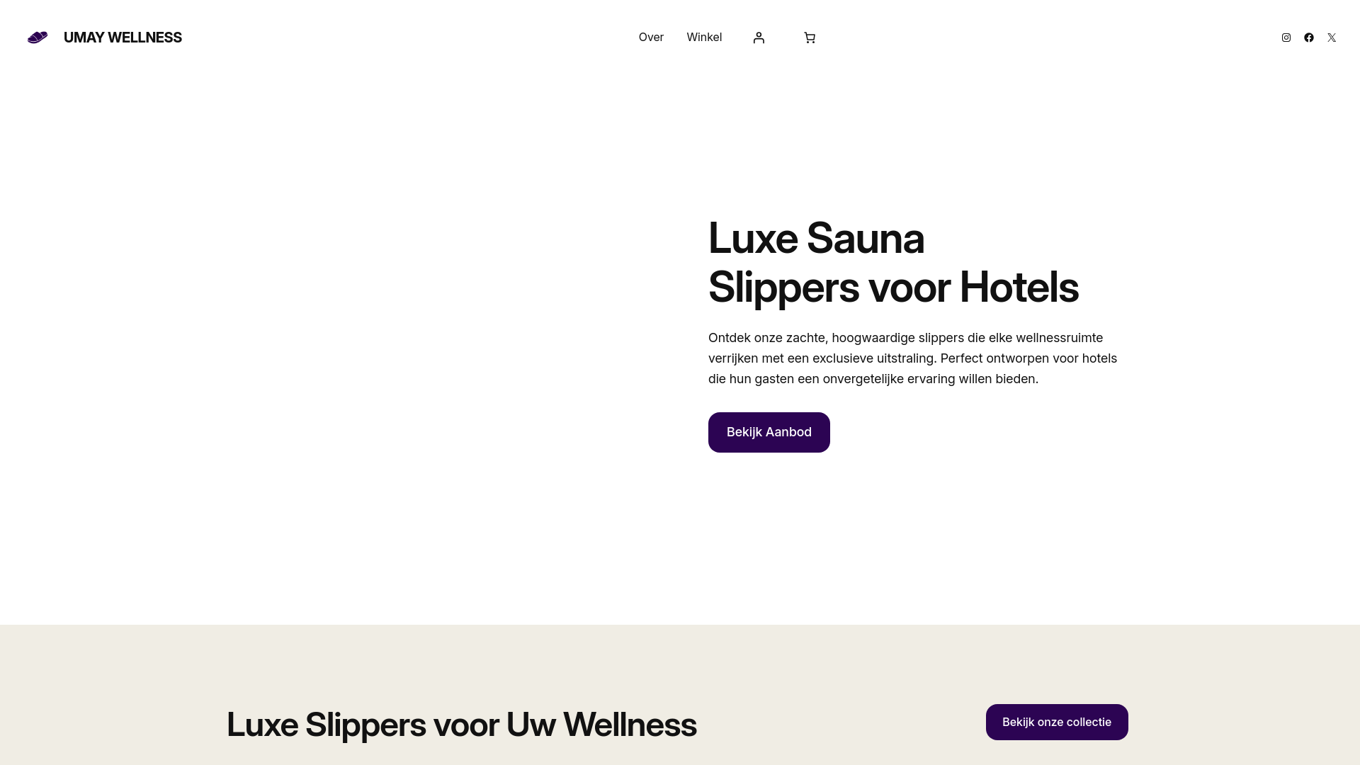 website screenshot of https://umaywellness.nl