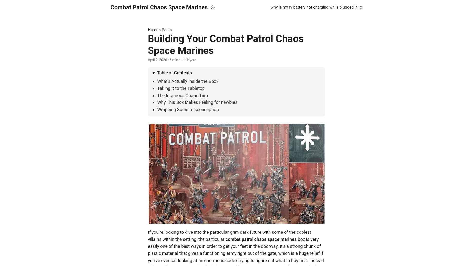 website screenshot of https://combat-patrol-chaos-space-marines.pages.dev/