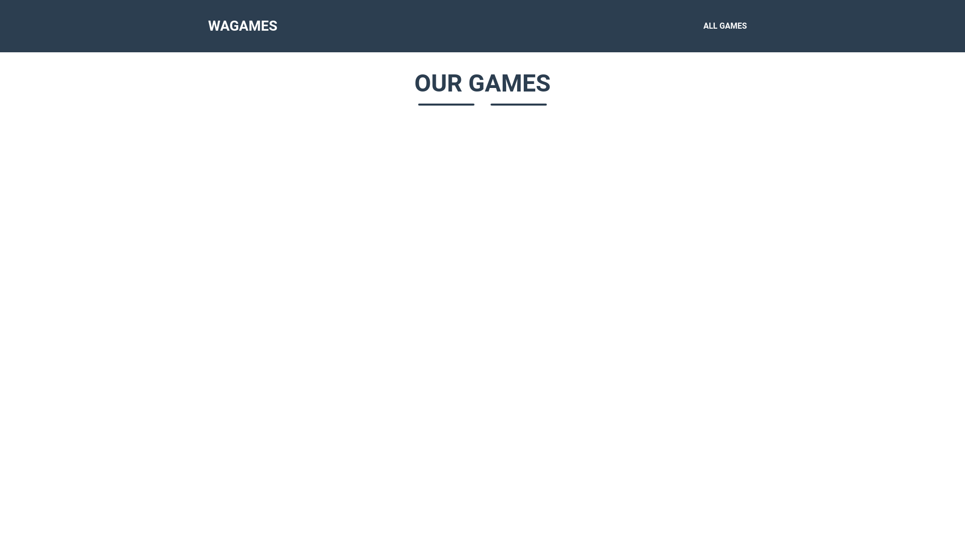 website screenshot of https://wagames.space/