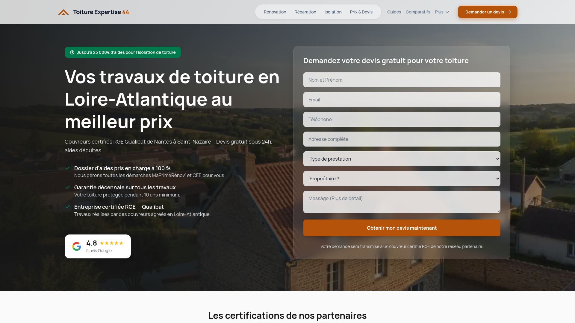 website screenshot of https://couverture-toiture-44.pages.dev/