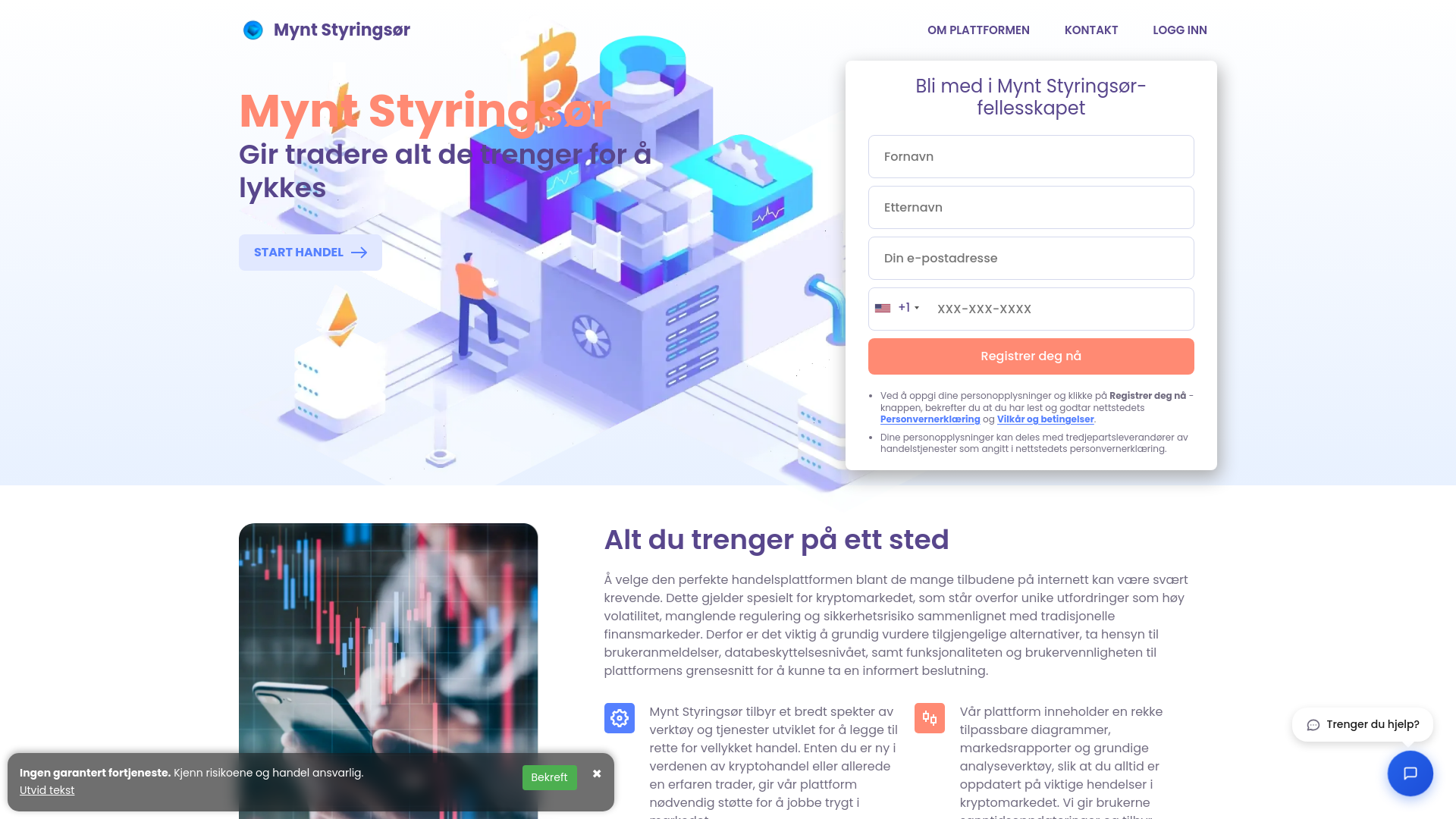 website screenshot of https://myntstyringsor.net