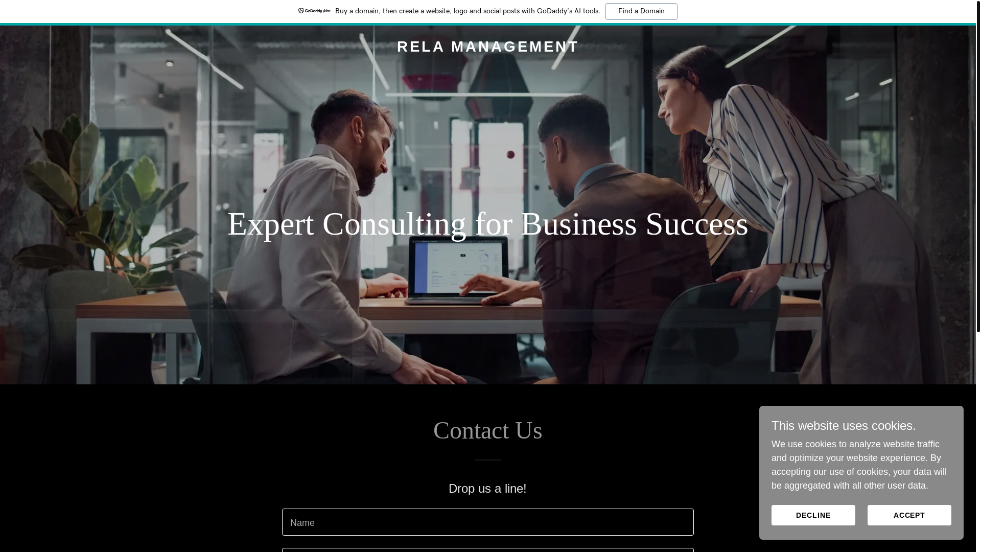 website screenshot of https://rela-management.com/