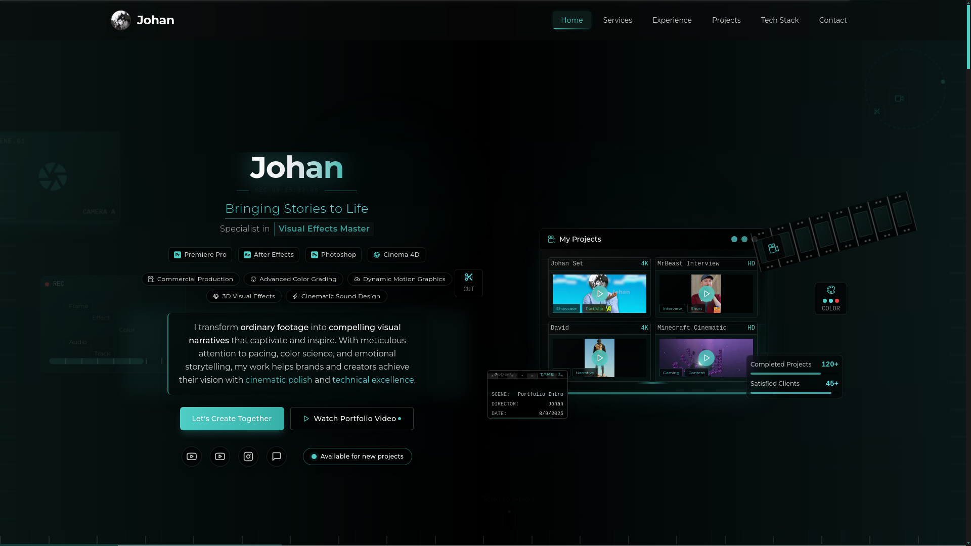 website screenshot of https://johan-media.site/