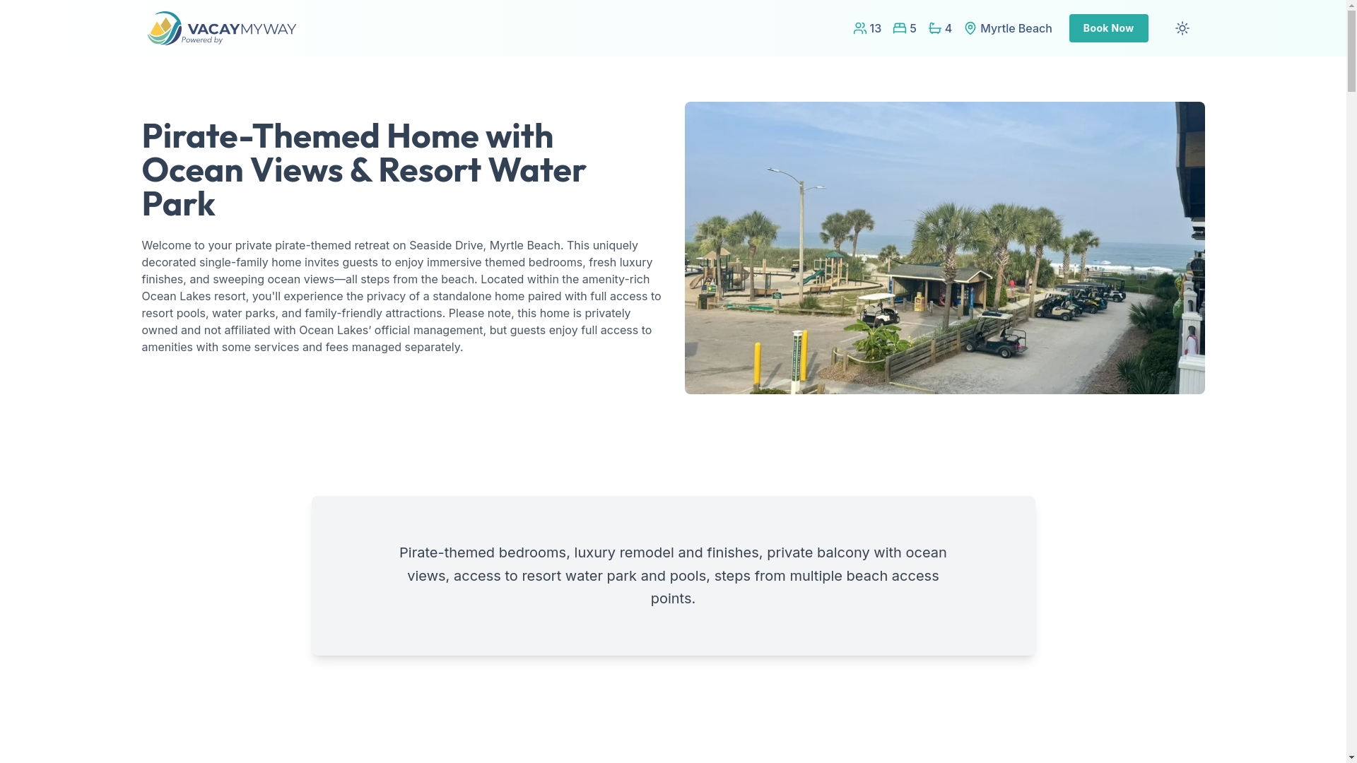 website screenshot of https://daringcove.vacations/