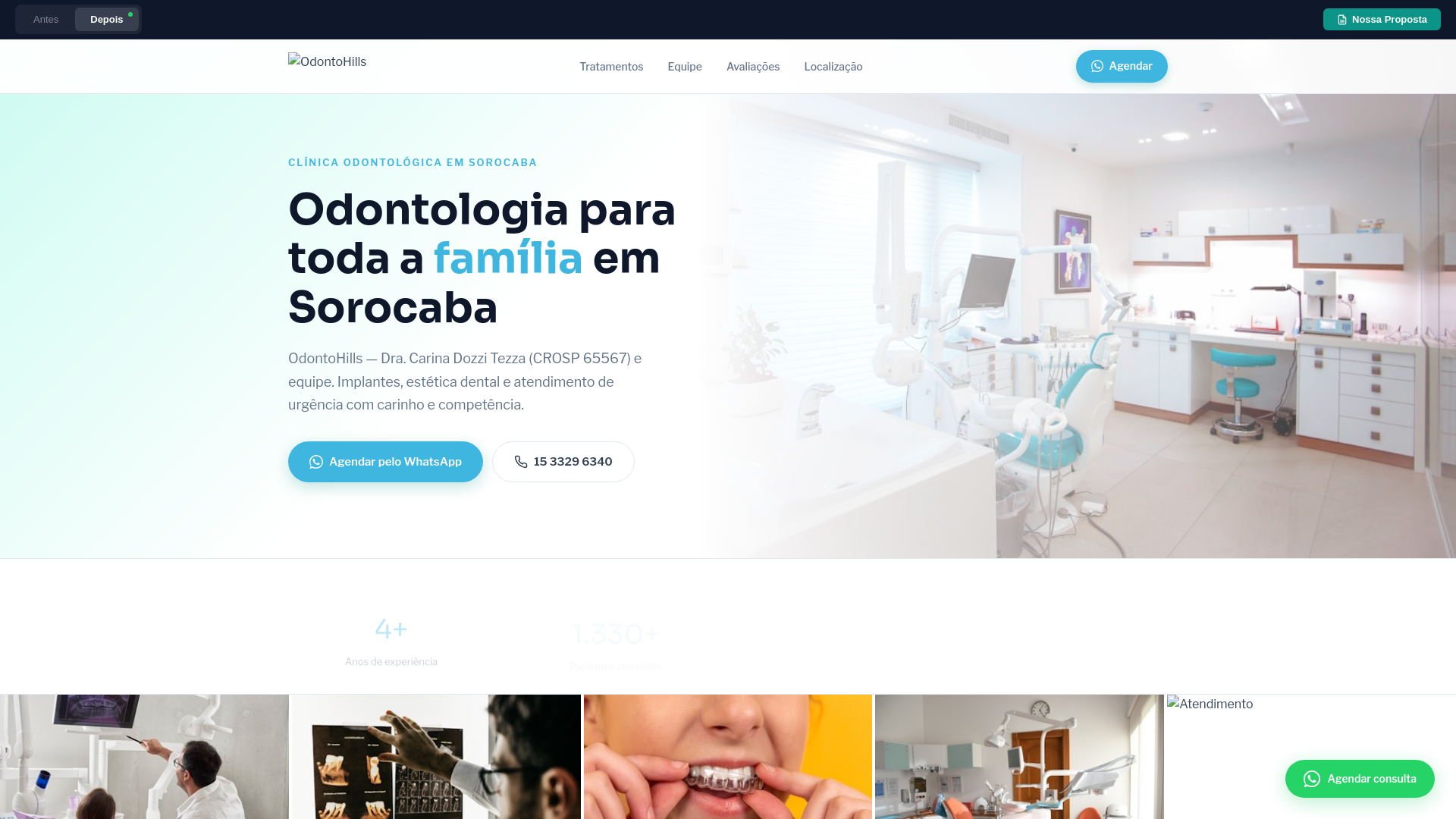 website screenshot of https://odontohills-preview.pages.dev/
