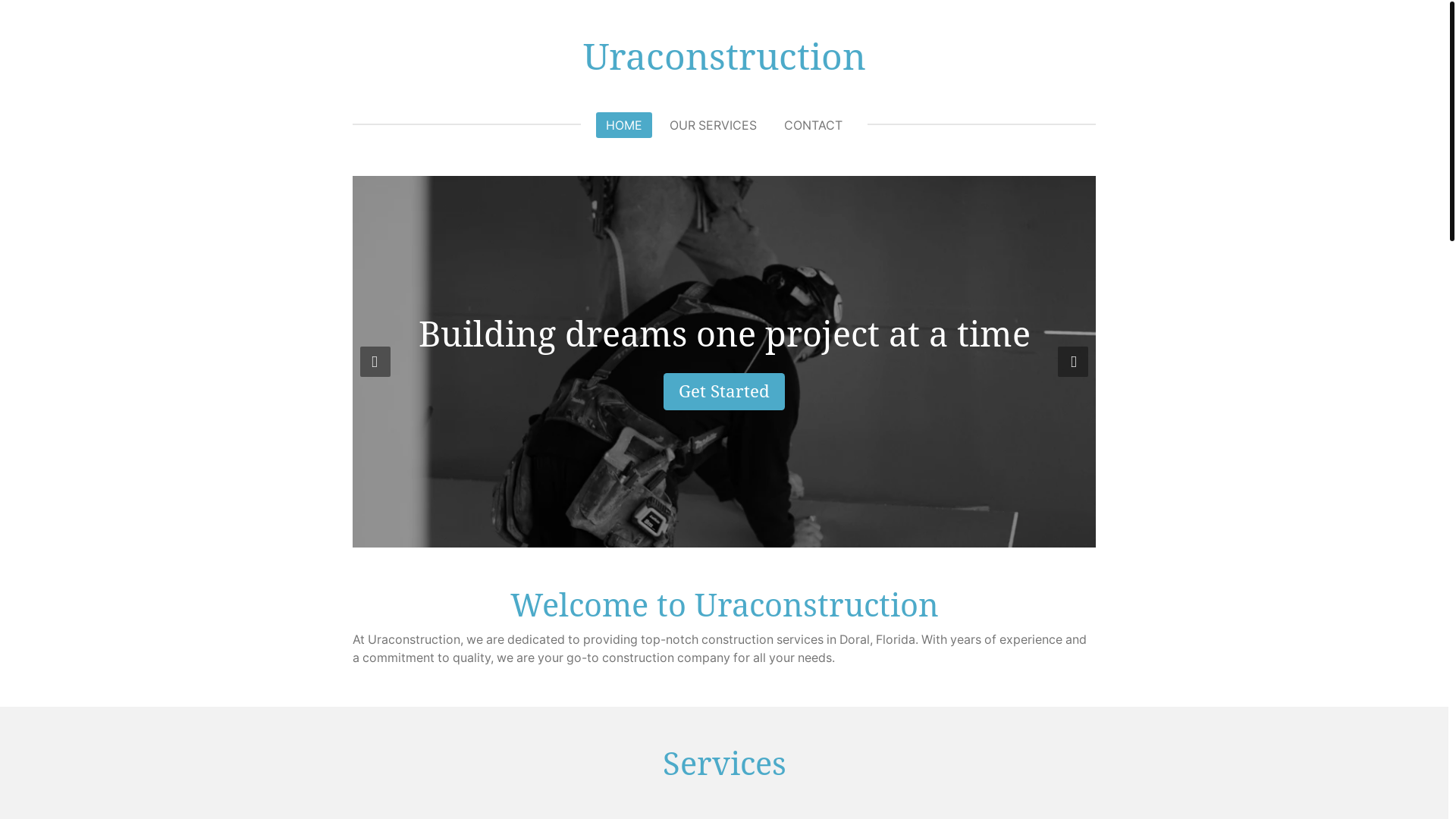 website screenshot of https://uraconstruction.net/