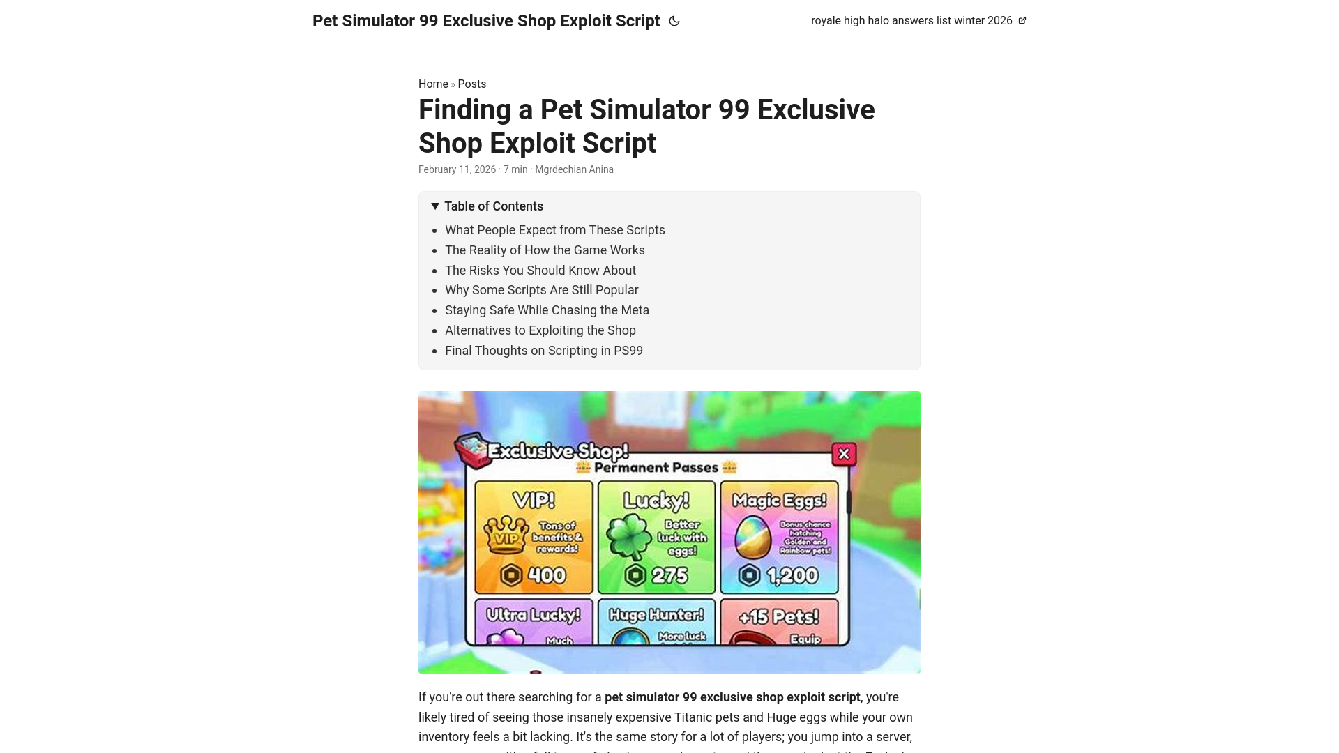 website screenshot of https://pet-simulator-99-exclusive-shop-exploit-script.pages.dev/