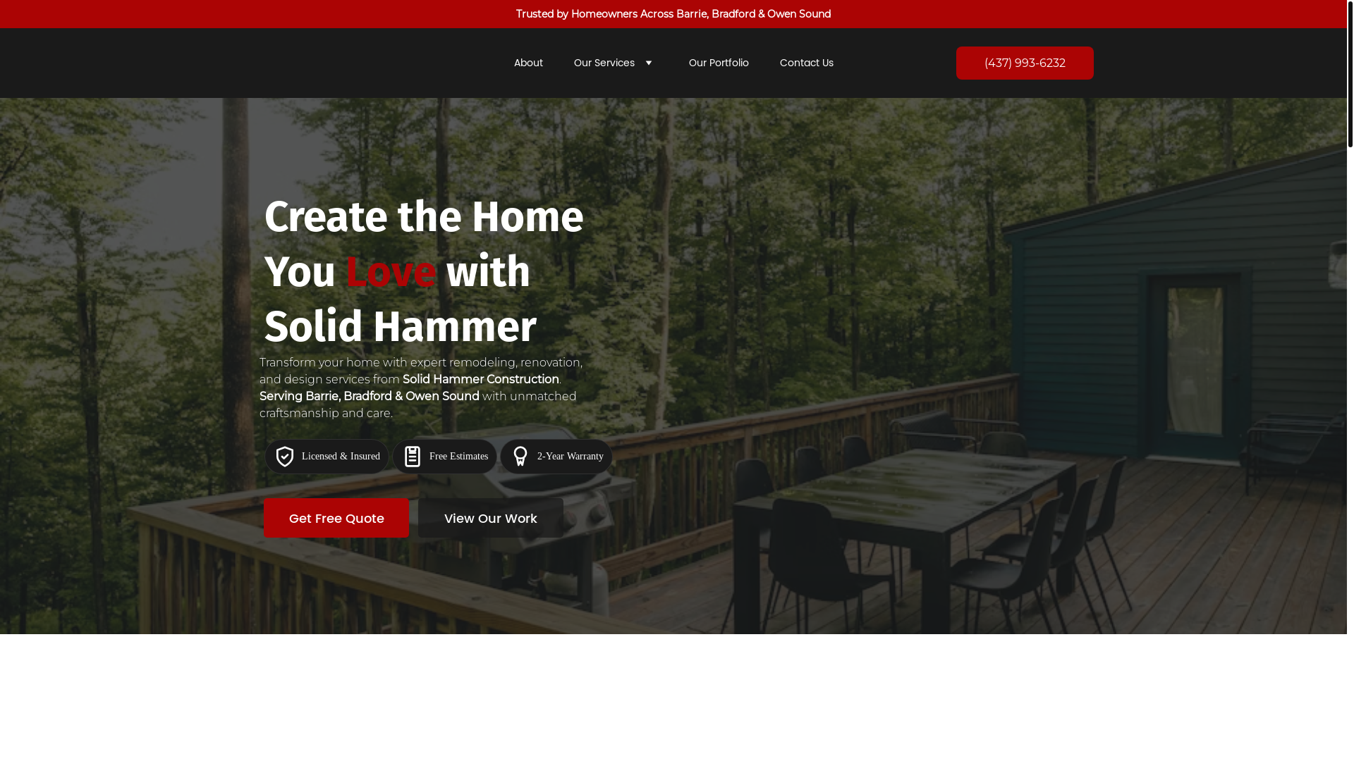 website screenshot of https://solidhammerconstruction.ca/