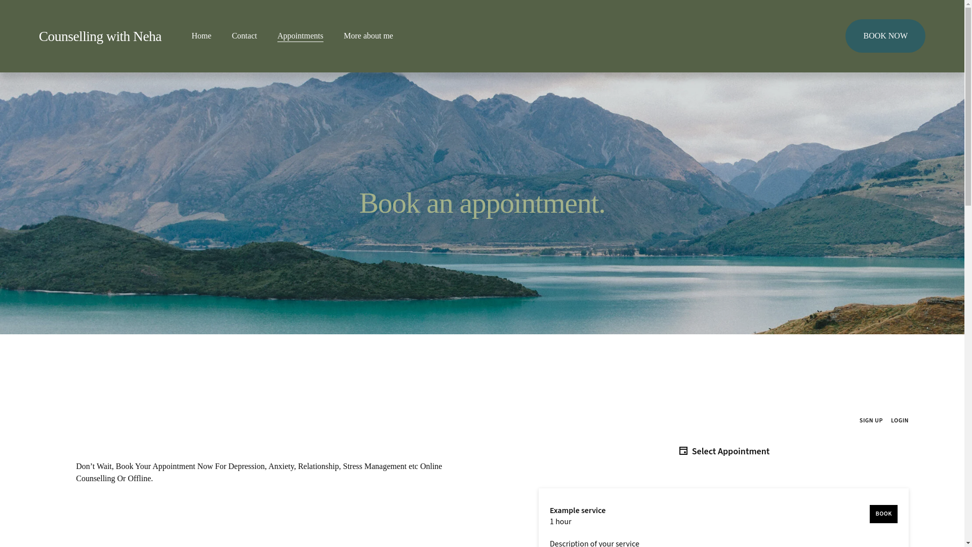 website screenshot of https://counsellingwithneha.com/