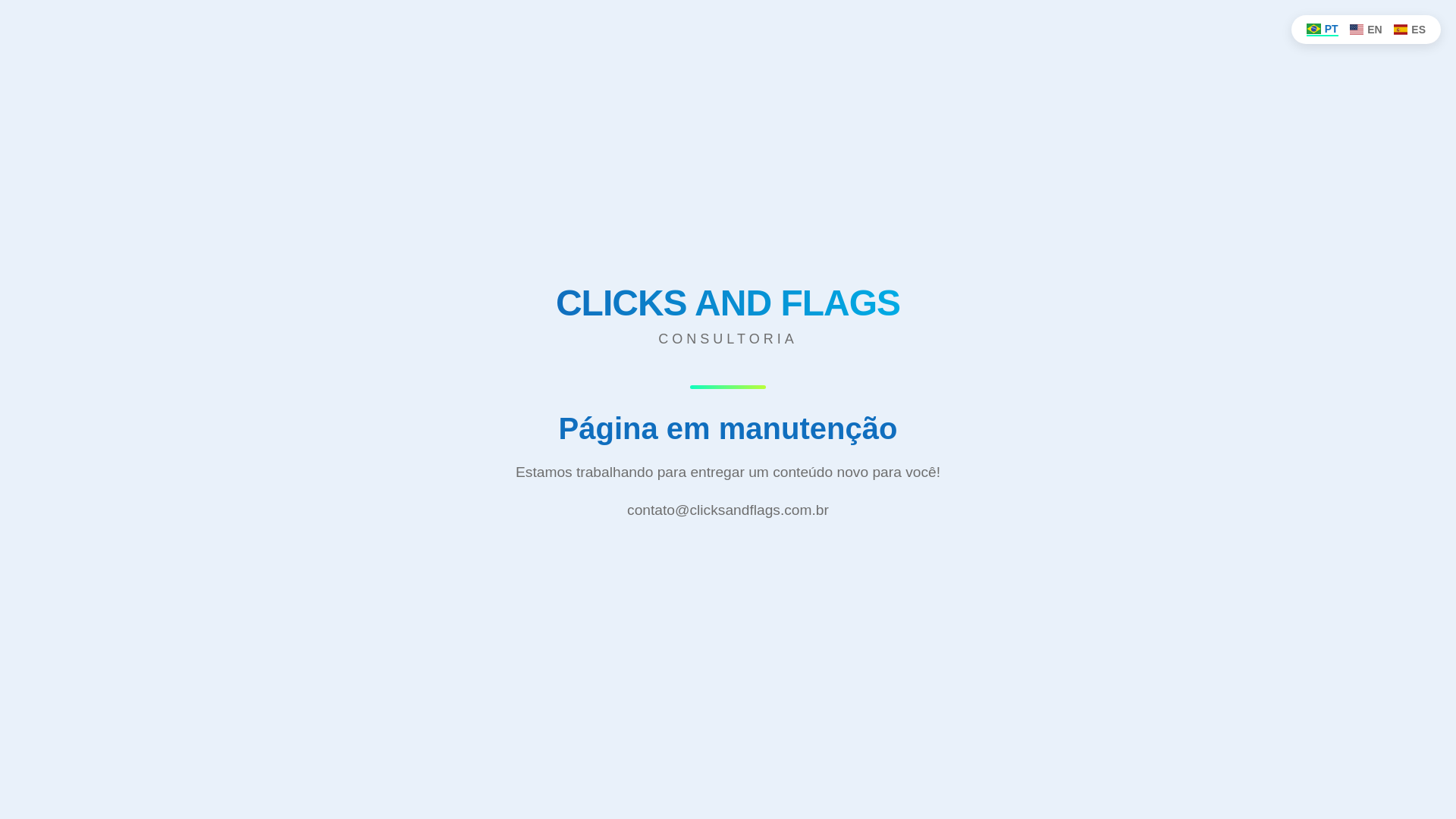 website screenshot of https://clicksandflags.com.br/