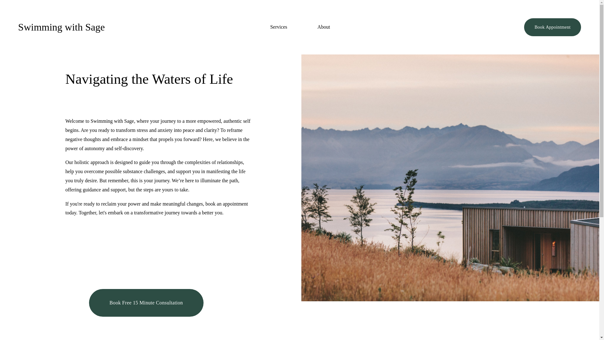 website screenshot of https://swimmingwithsage.com/