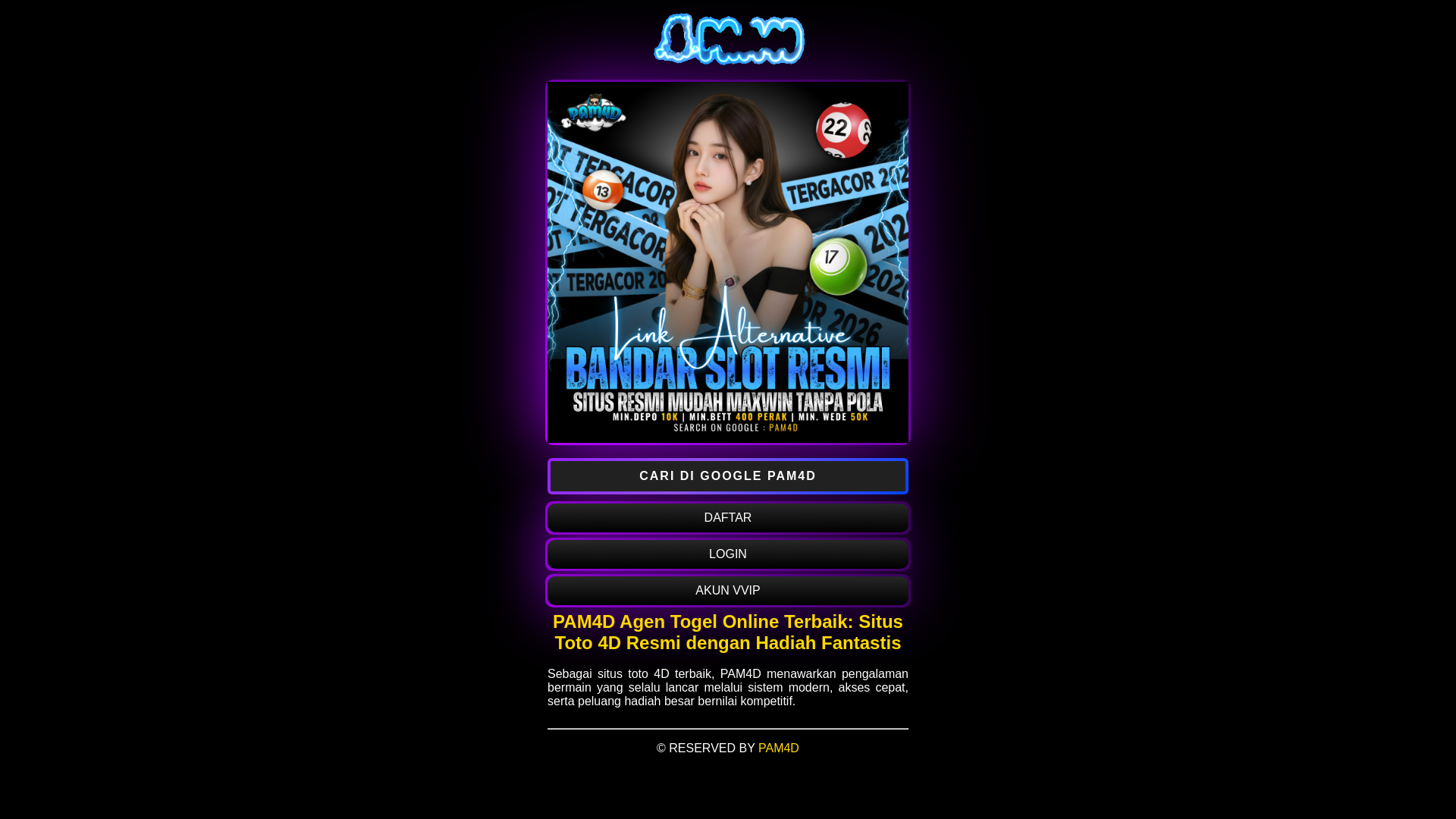 website screenshot of https://agenterbaikpam4d.pages.dev/