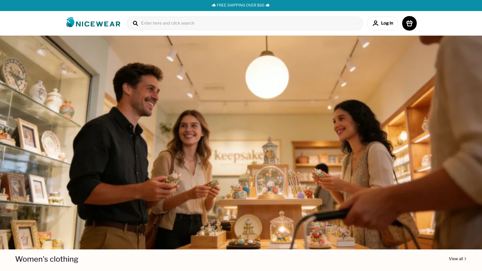 website screenshot of https://nicewearl.com/