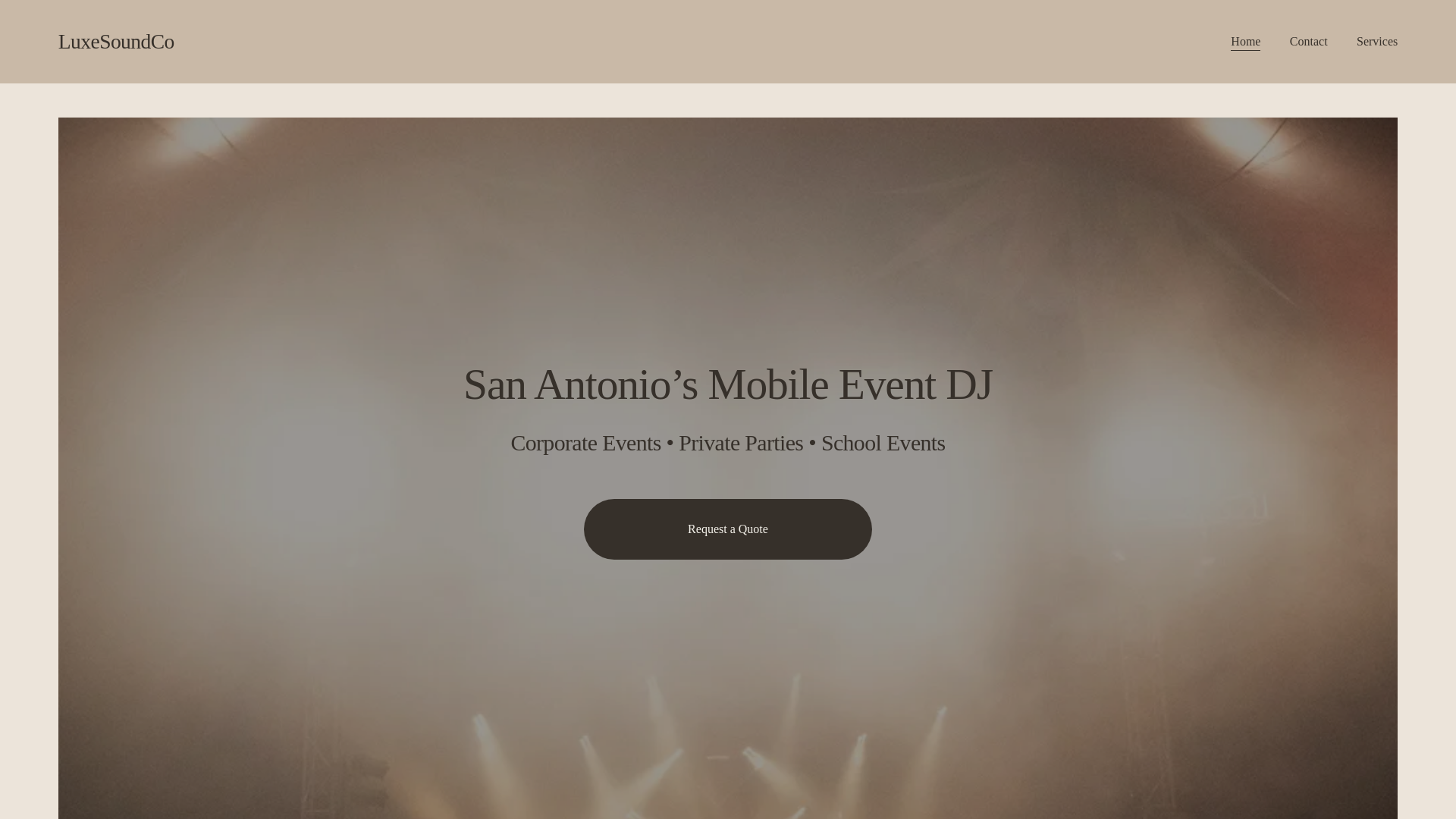 website screenshot of https://luxesoundco.com/