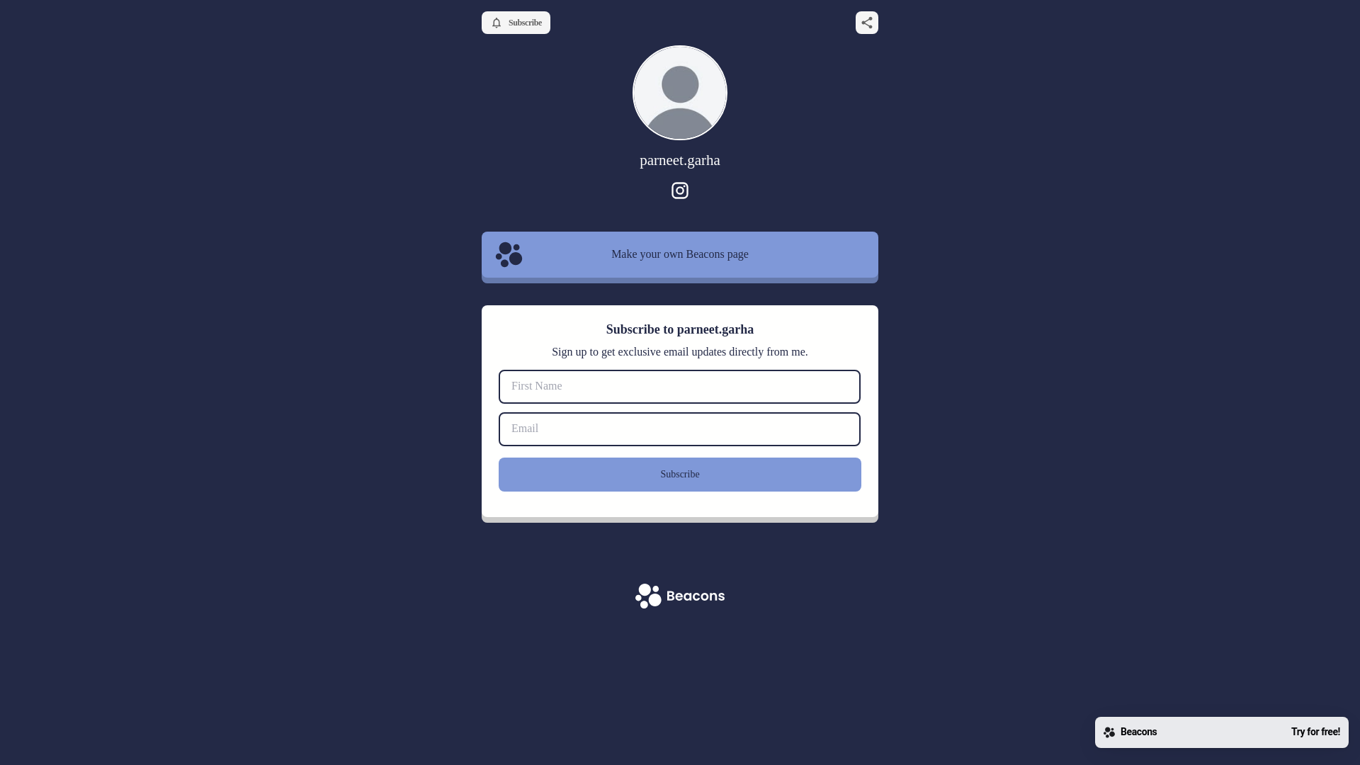 website screenshot of https://parneetgarha.com/