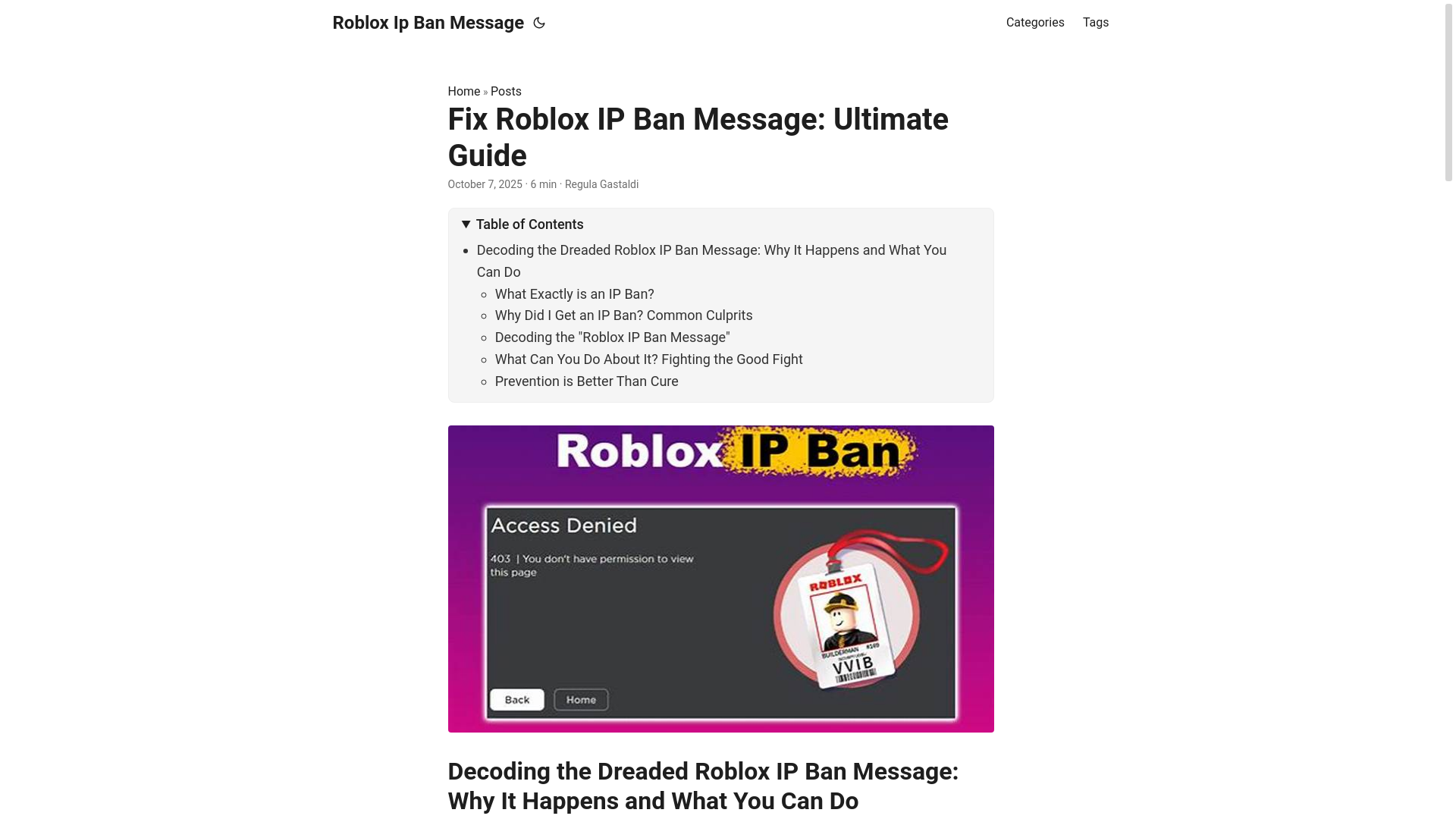 website screenshot of https://roblox-ip-ban-message.pages.dev/