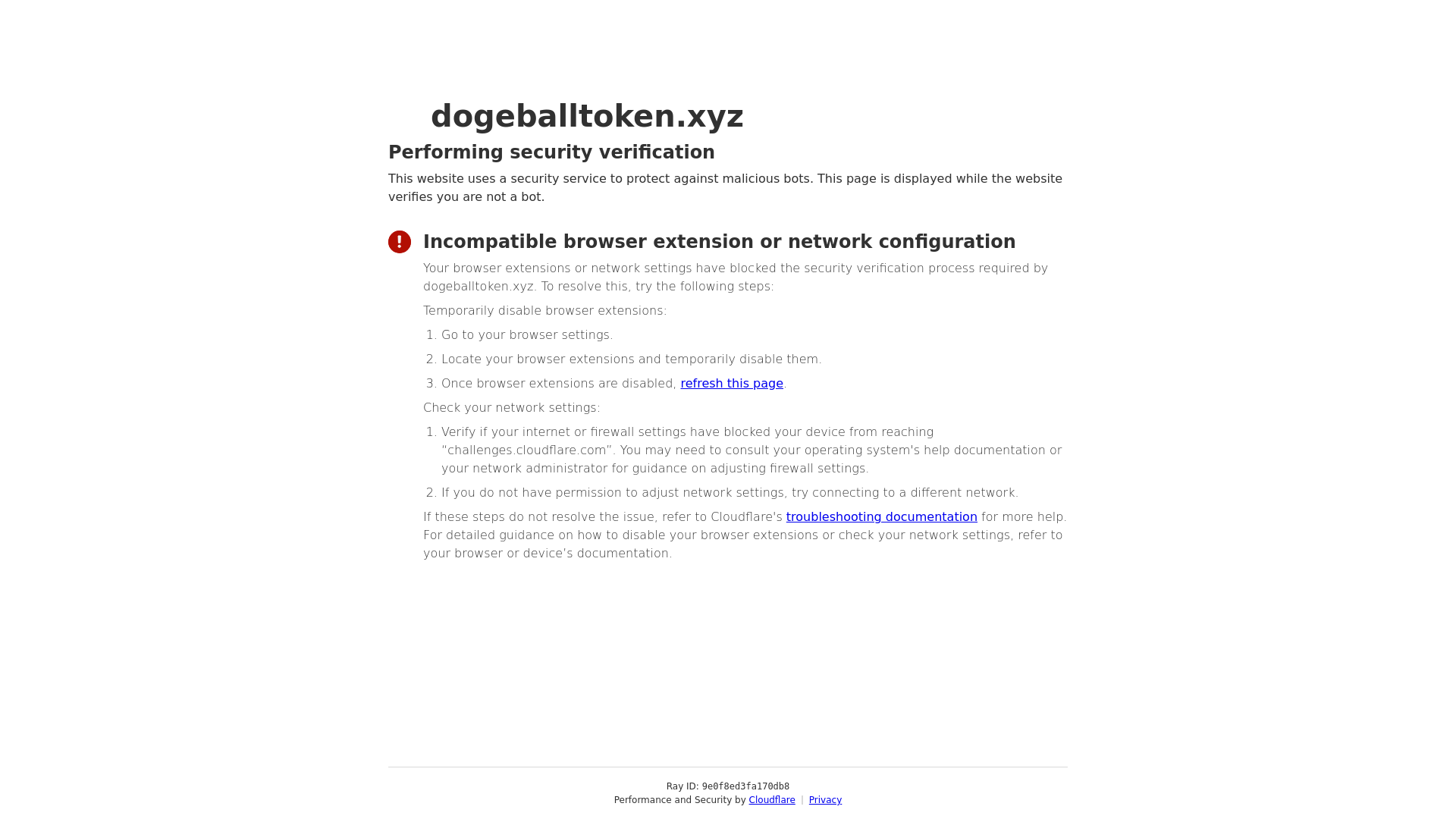 website screenshot of https://dogeballtoken.xyz