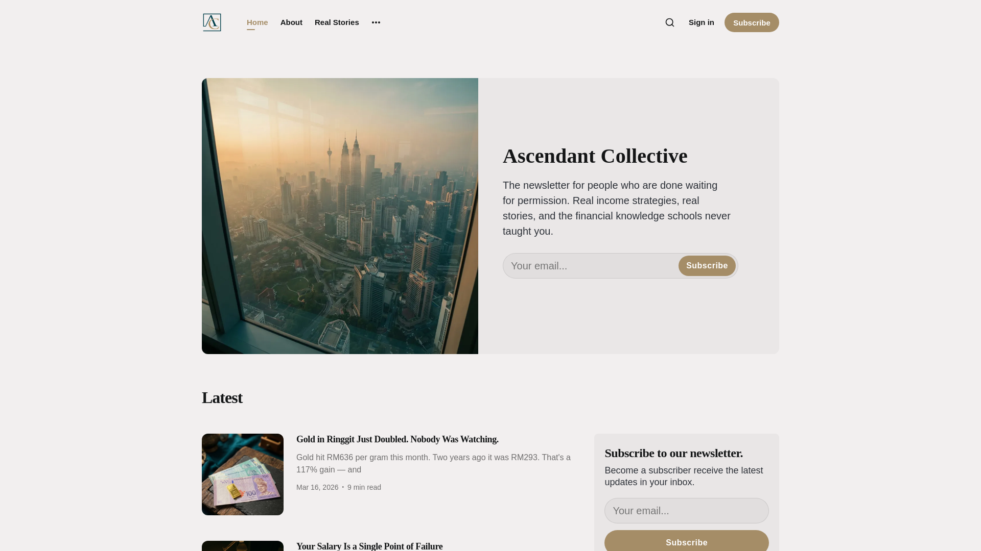website screenshot of https://ascendantco.io/