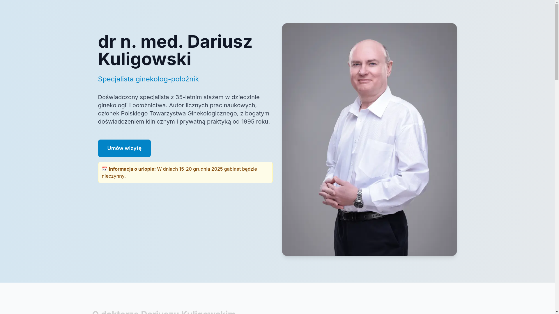 website screenshot of https://dariuszkuligowskiszczecin.pl/