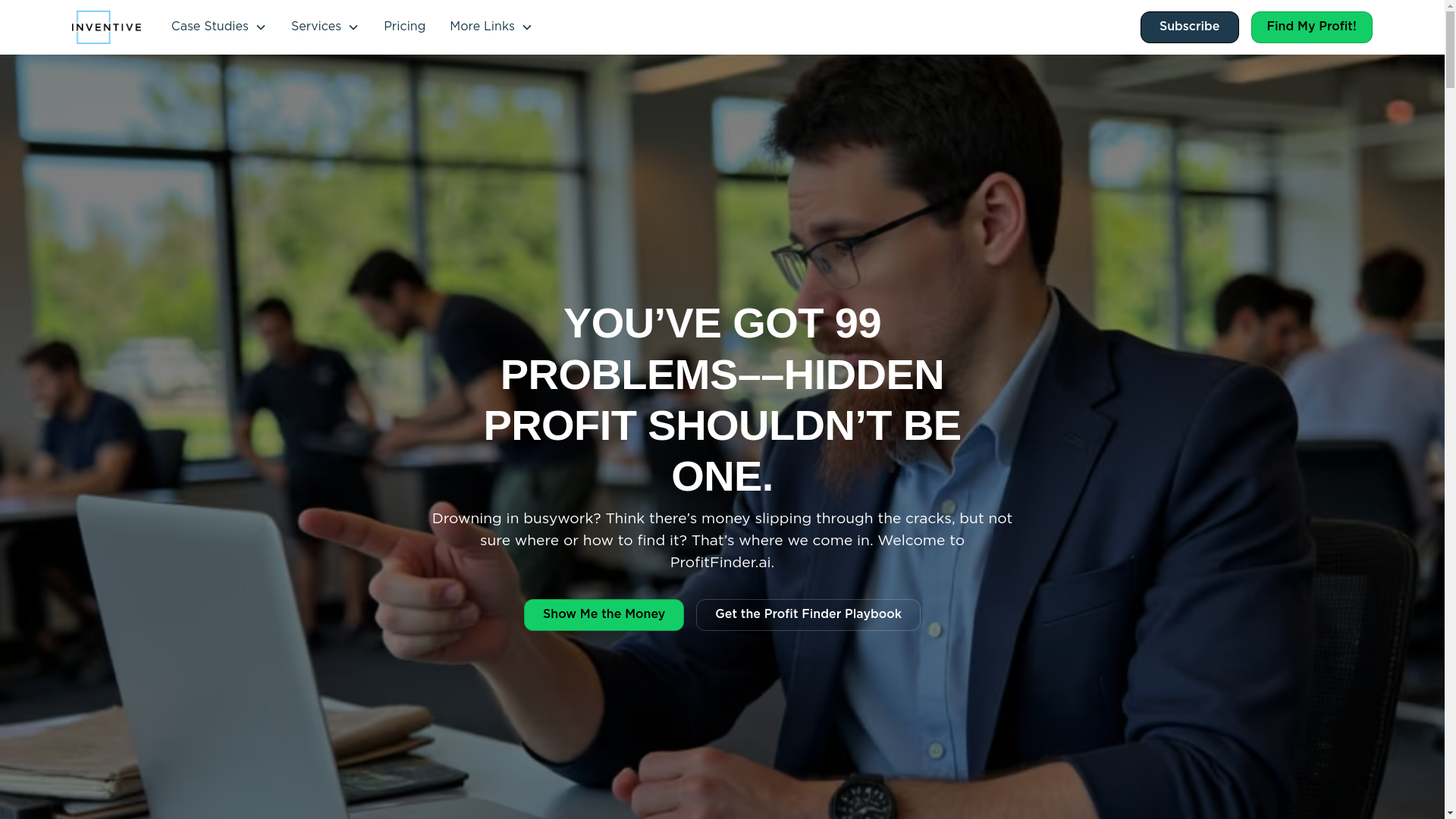 website screenshot of https://tryprofitfinder.com/