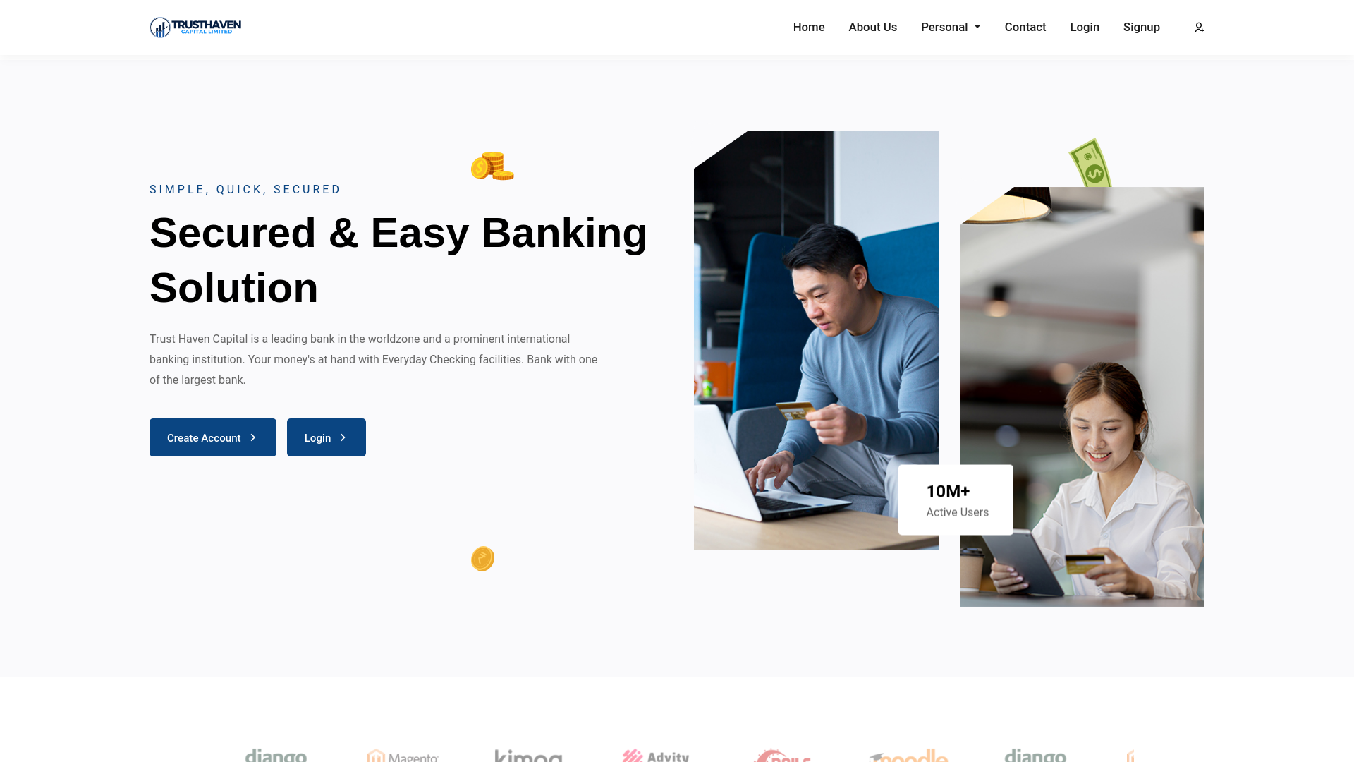 website screenshot of https://trusthavencapital.org/