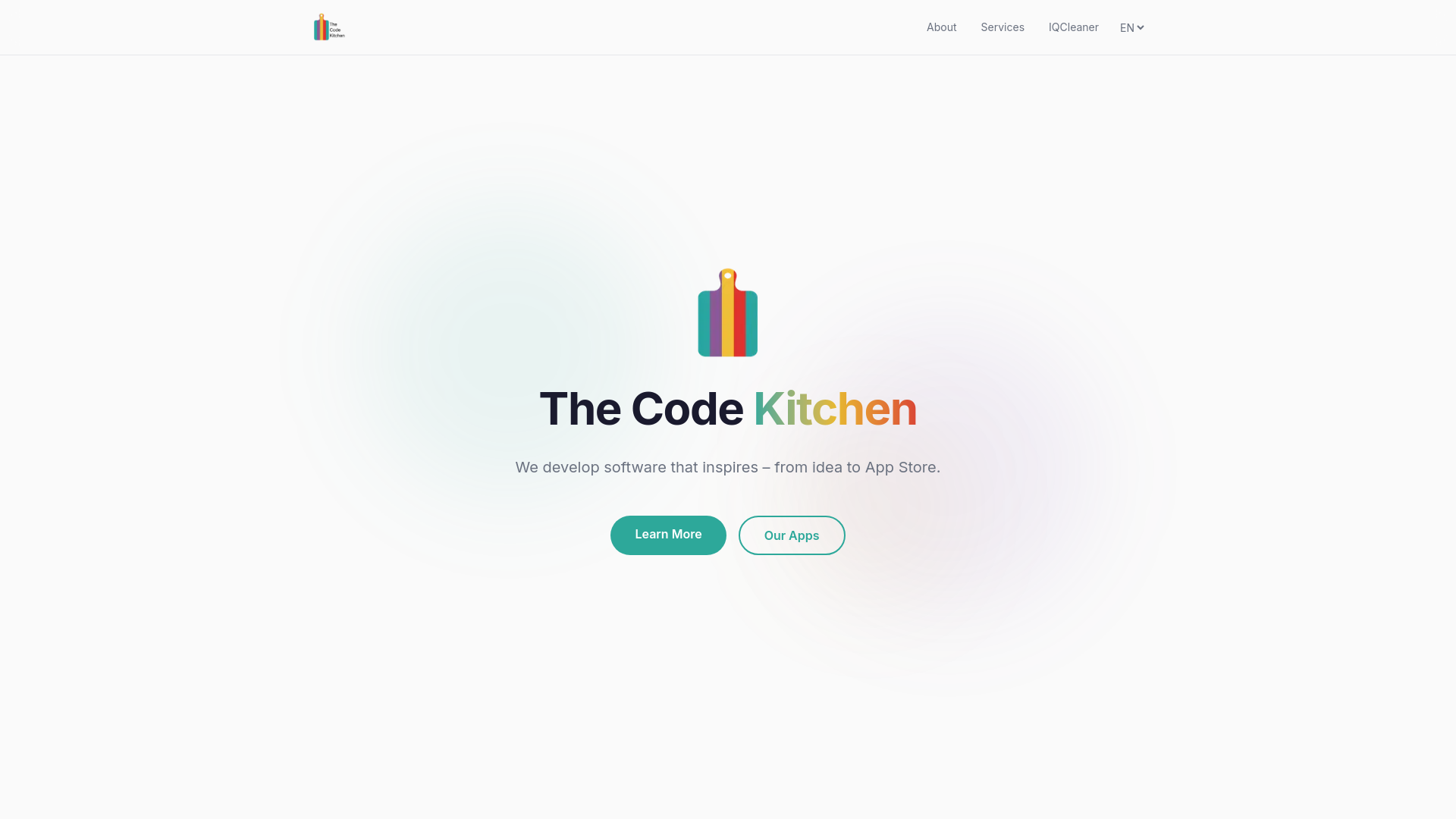 website screenshot of https://thecodekitchen.de/