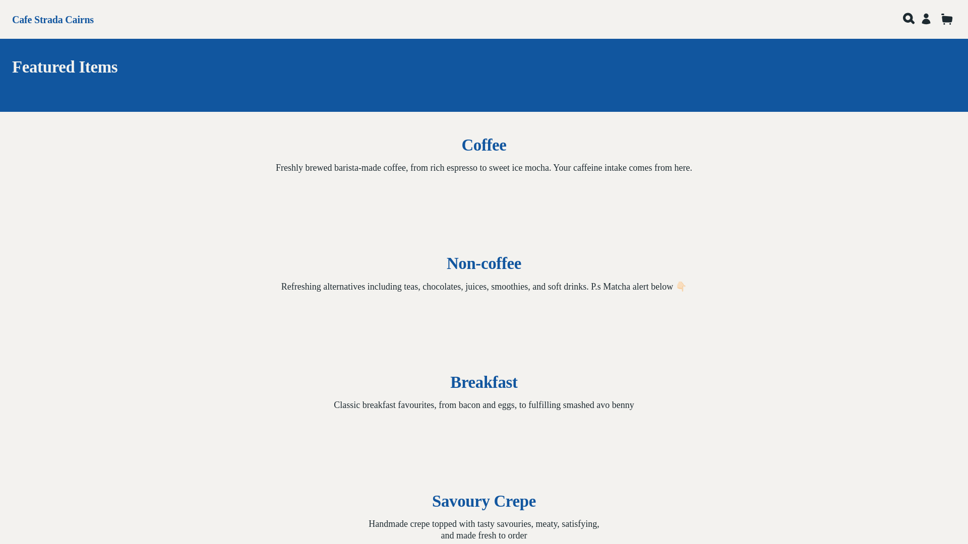 website screenshot of https://cairnscafestrada.com/