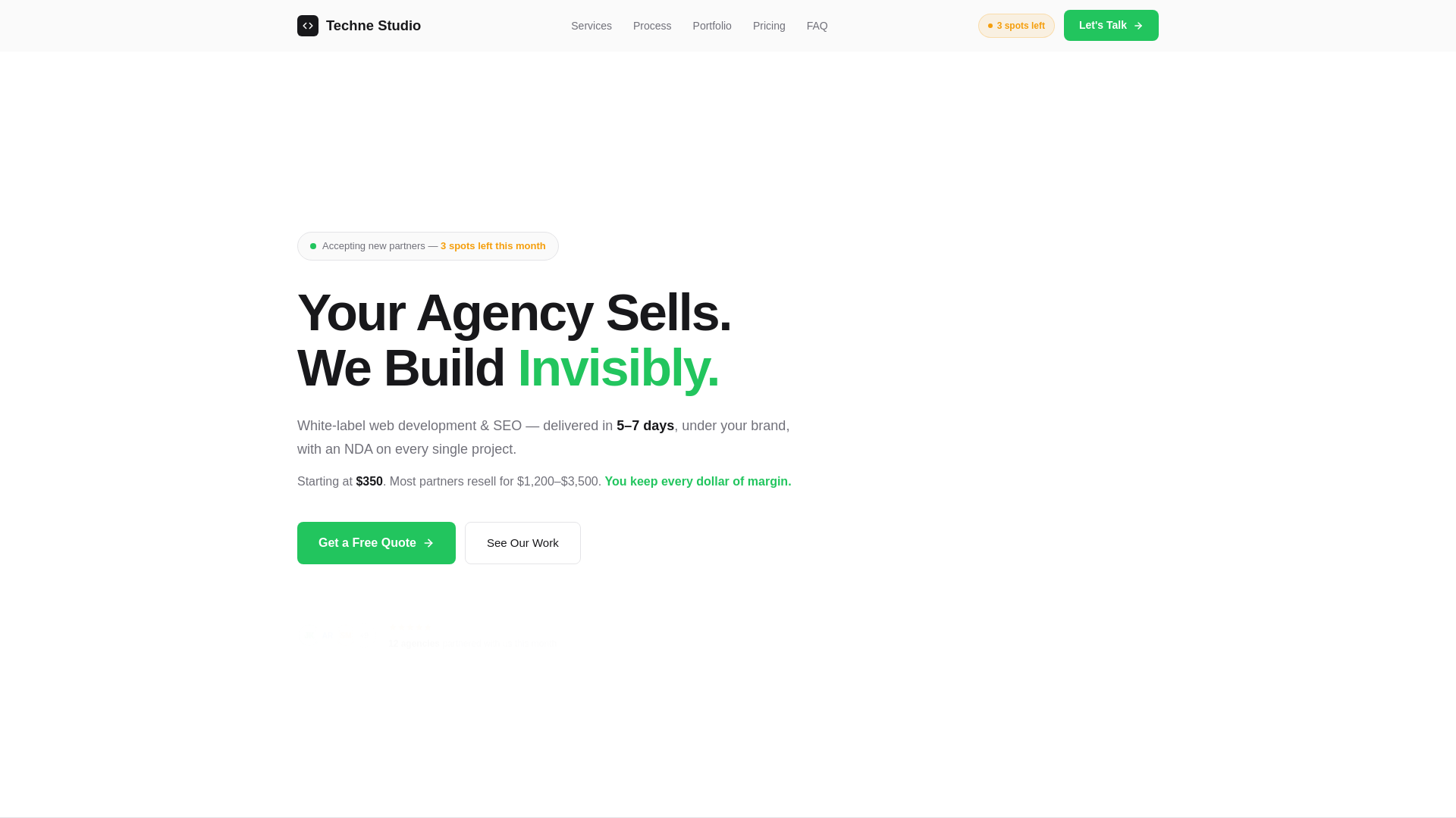 website screenshot of https://techne-studio.pages.dev/