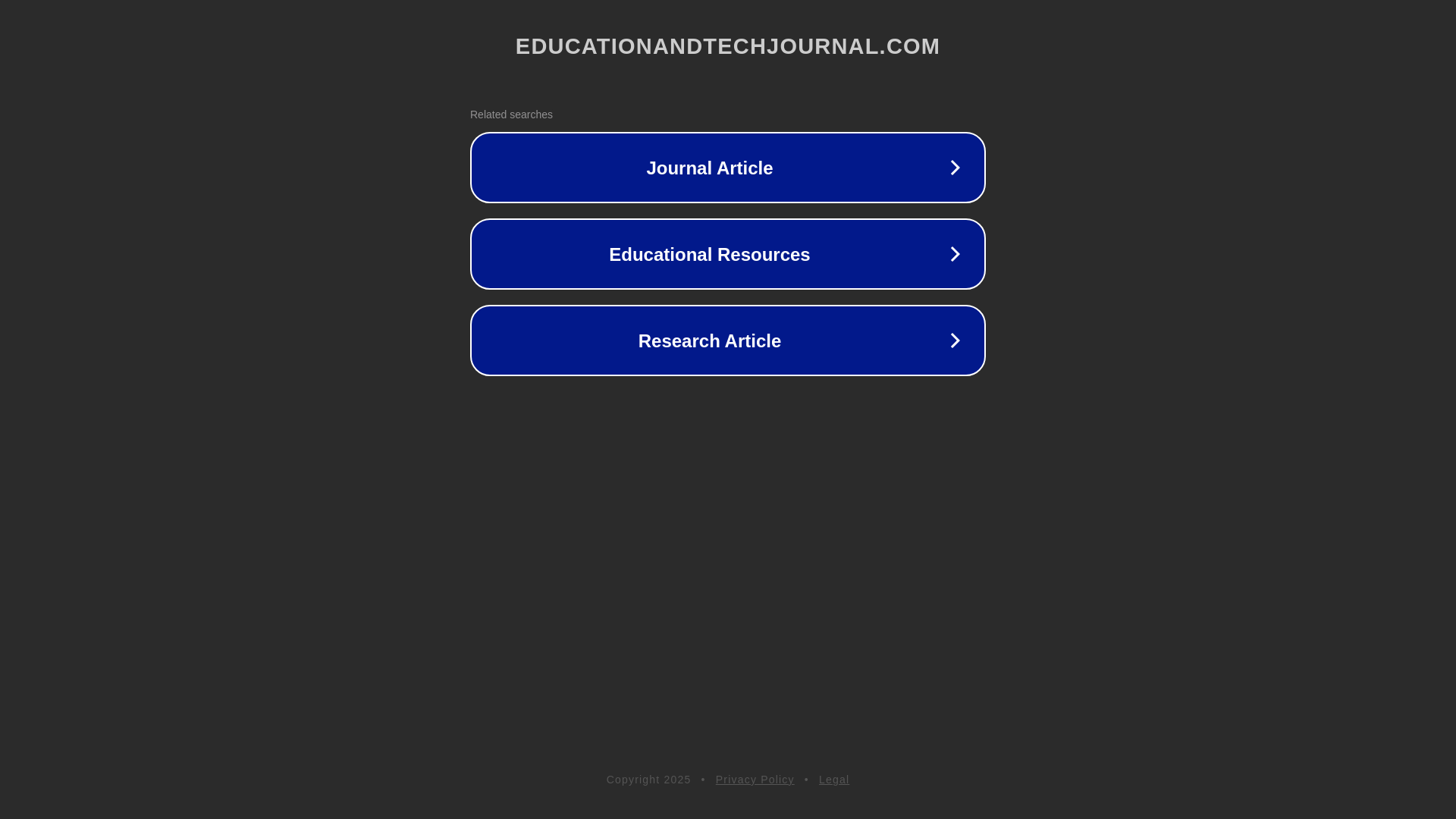website screenshot of https://educationandtechjournal.com/
