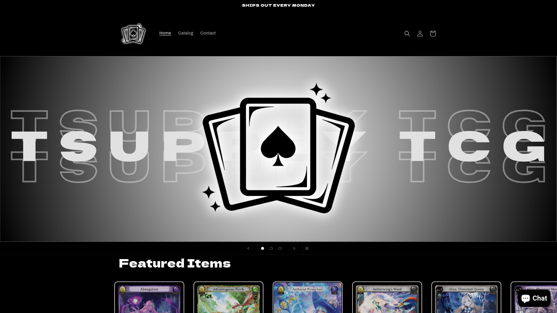 website screenshot of https://tsupplytcg.com