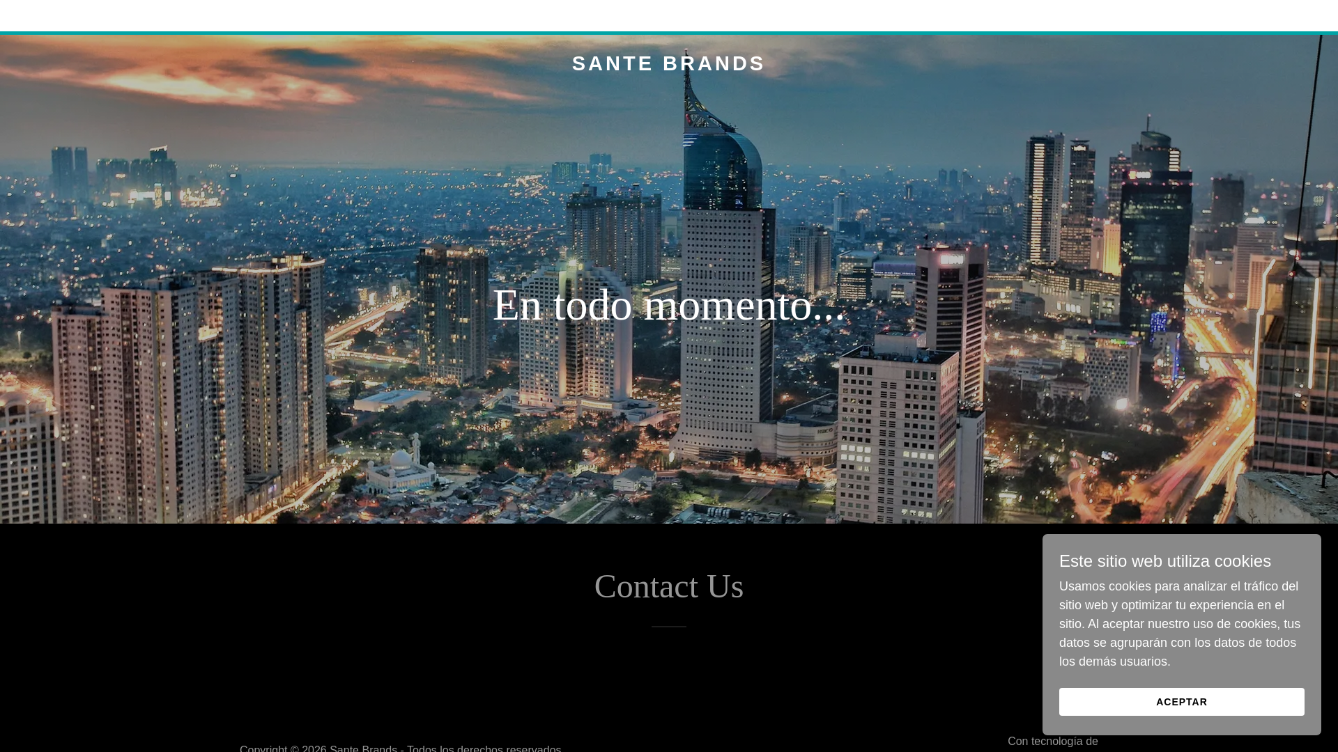website screenshot of https://santebrands.com